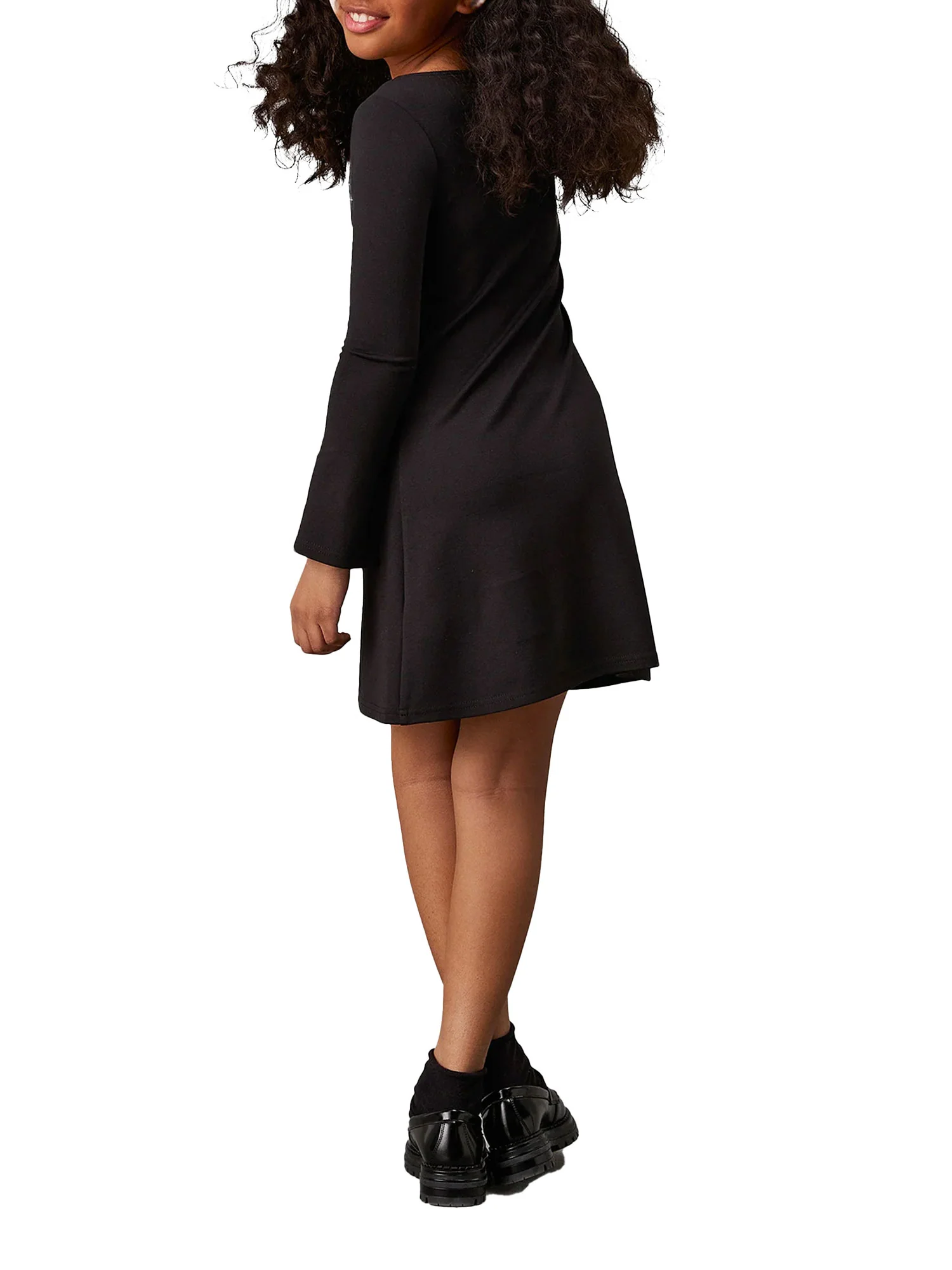 Abito kids maniche lunghe con spacchetti nero - Image 3