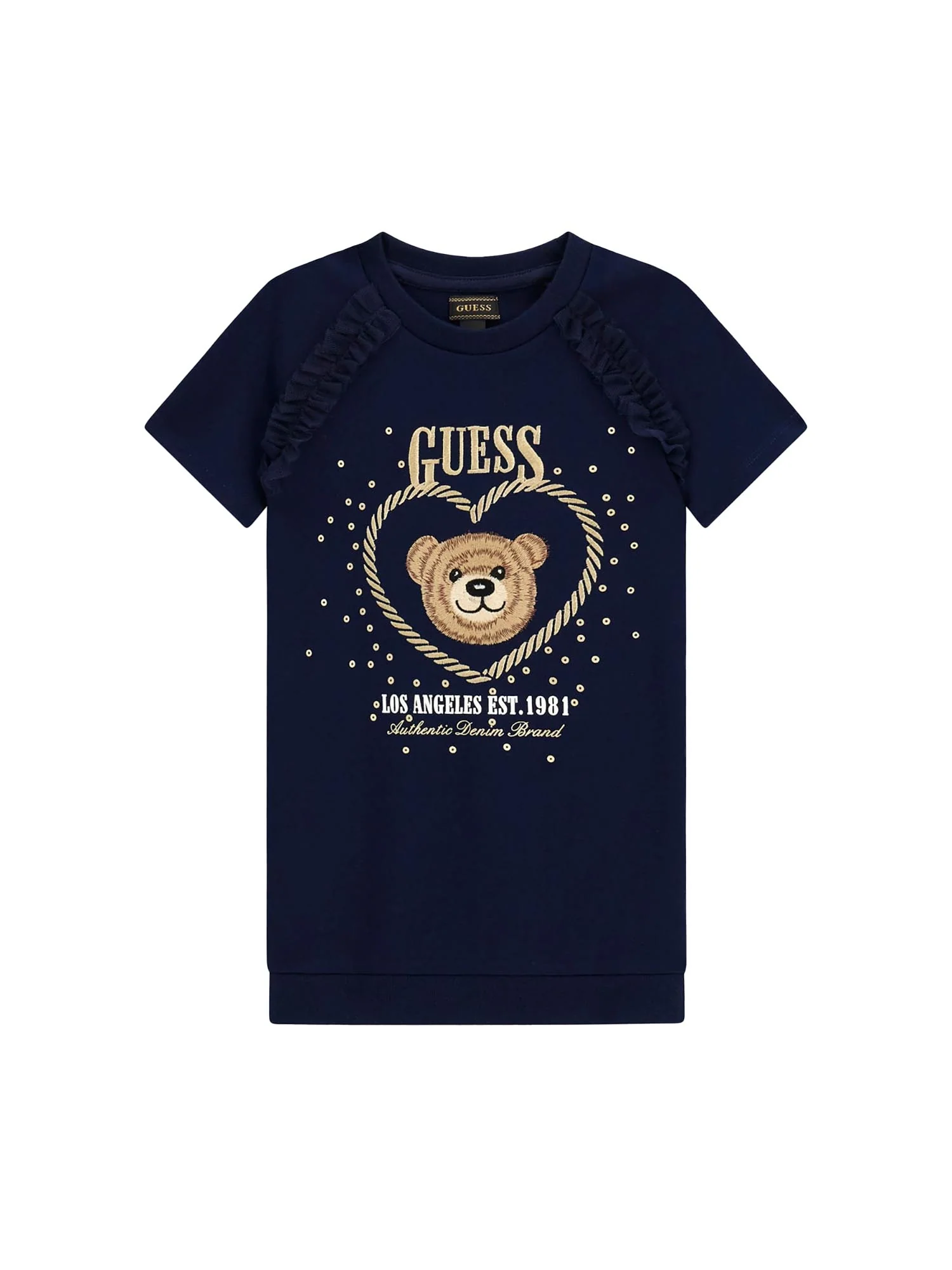 Abito Guess Bambina con ricamo bear blu