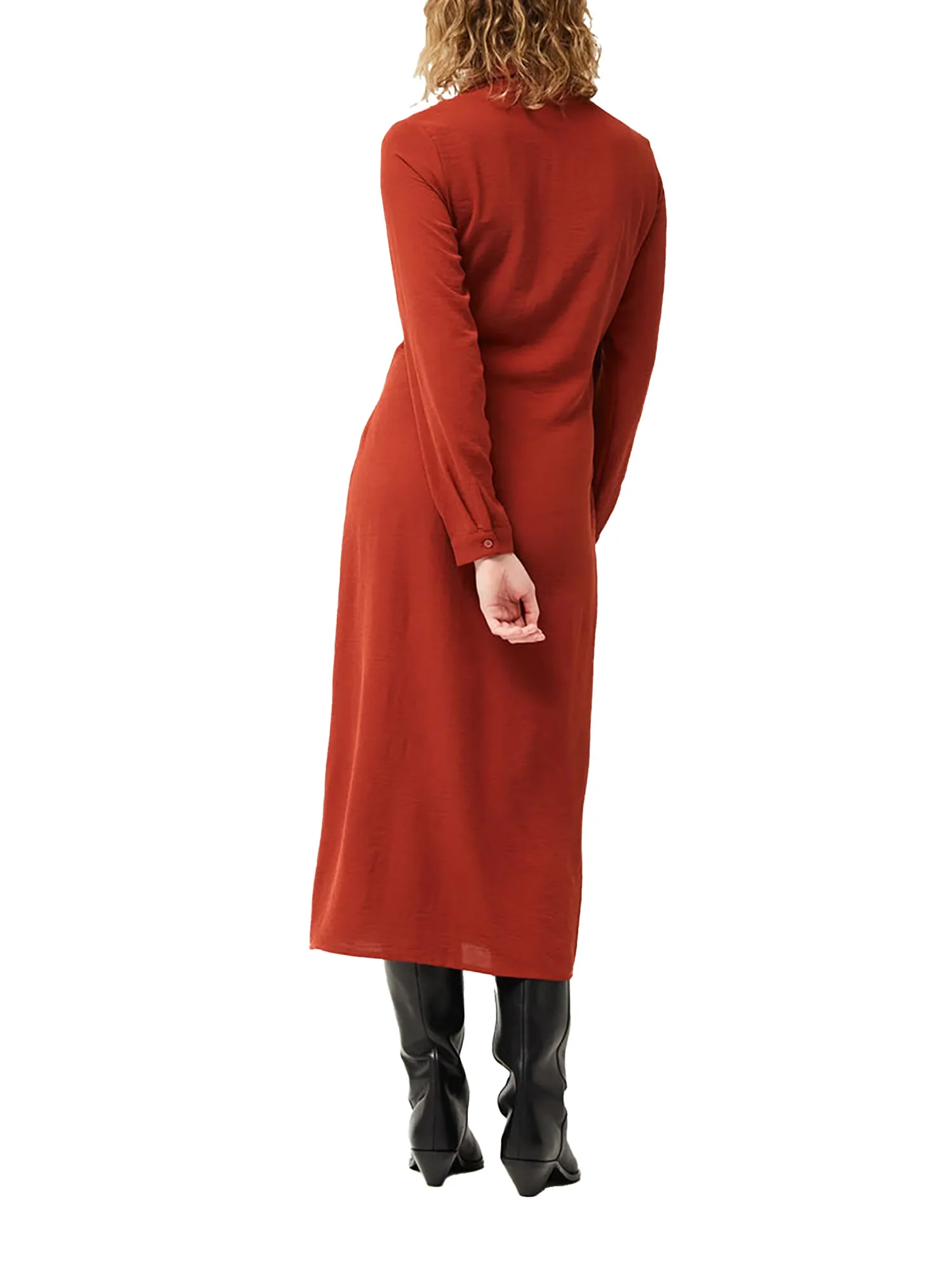Abito midi con bottoni marrone - Image 2