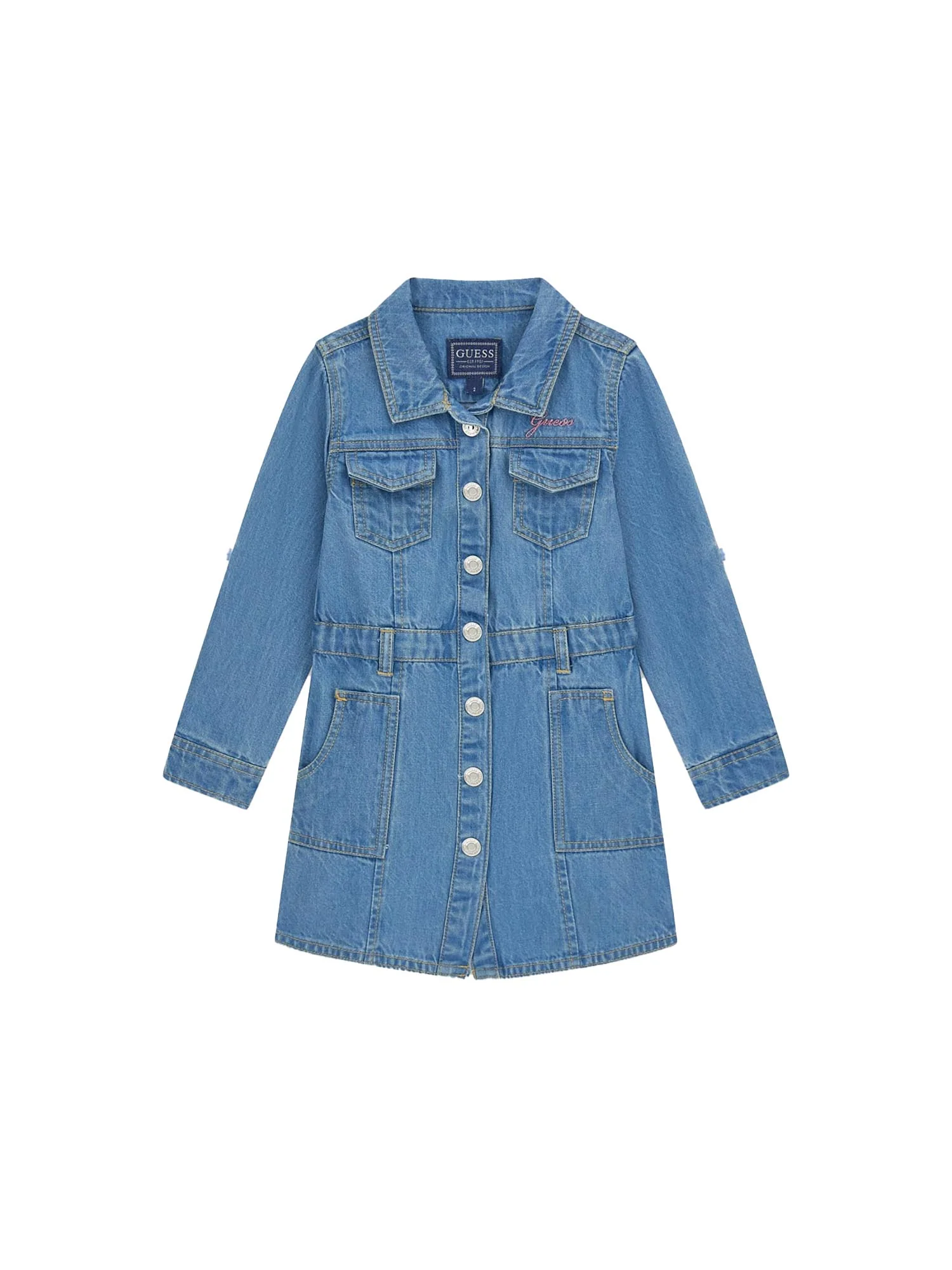 Abito Guess Bambina con bottoni in jeans denim medio