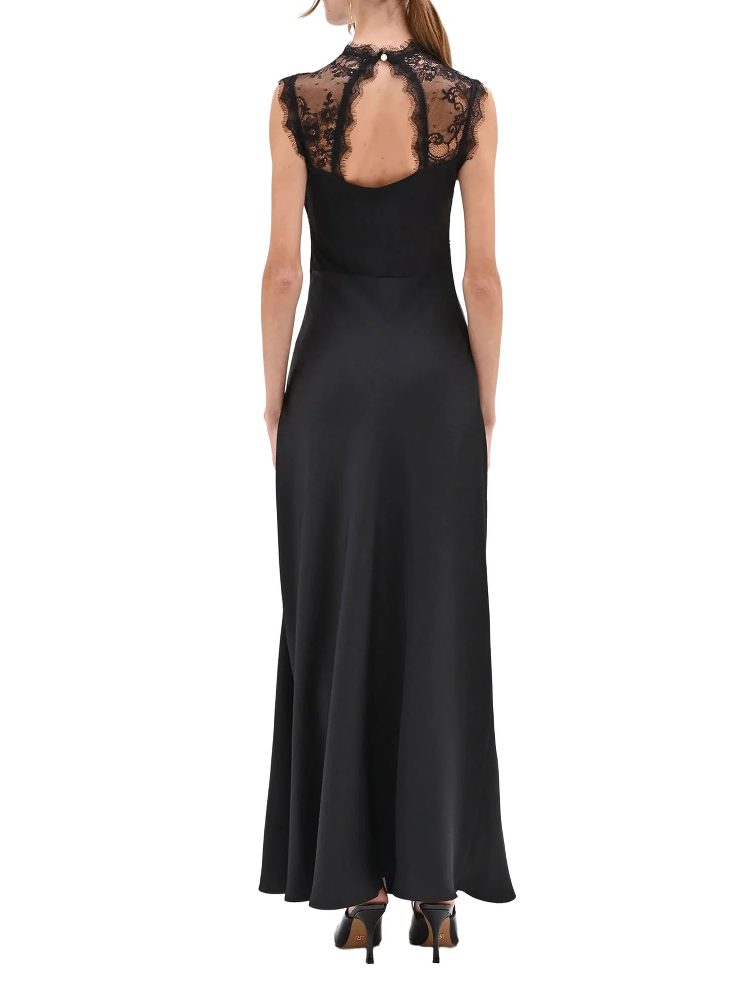 Abito Rinascimento Donna smanicato con bustier in pizzo nero - Image 3
