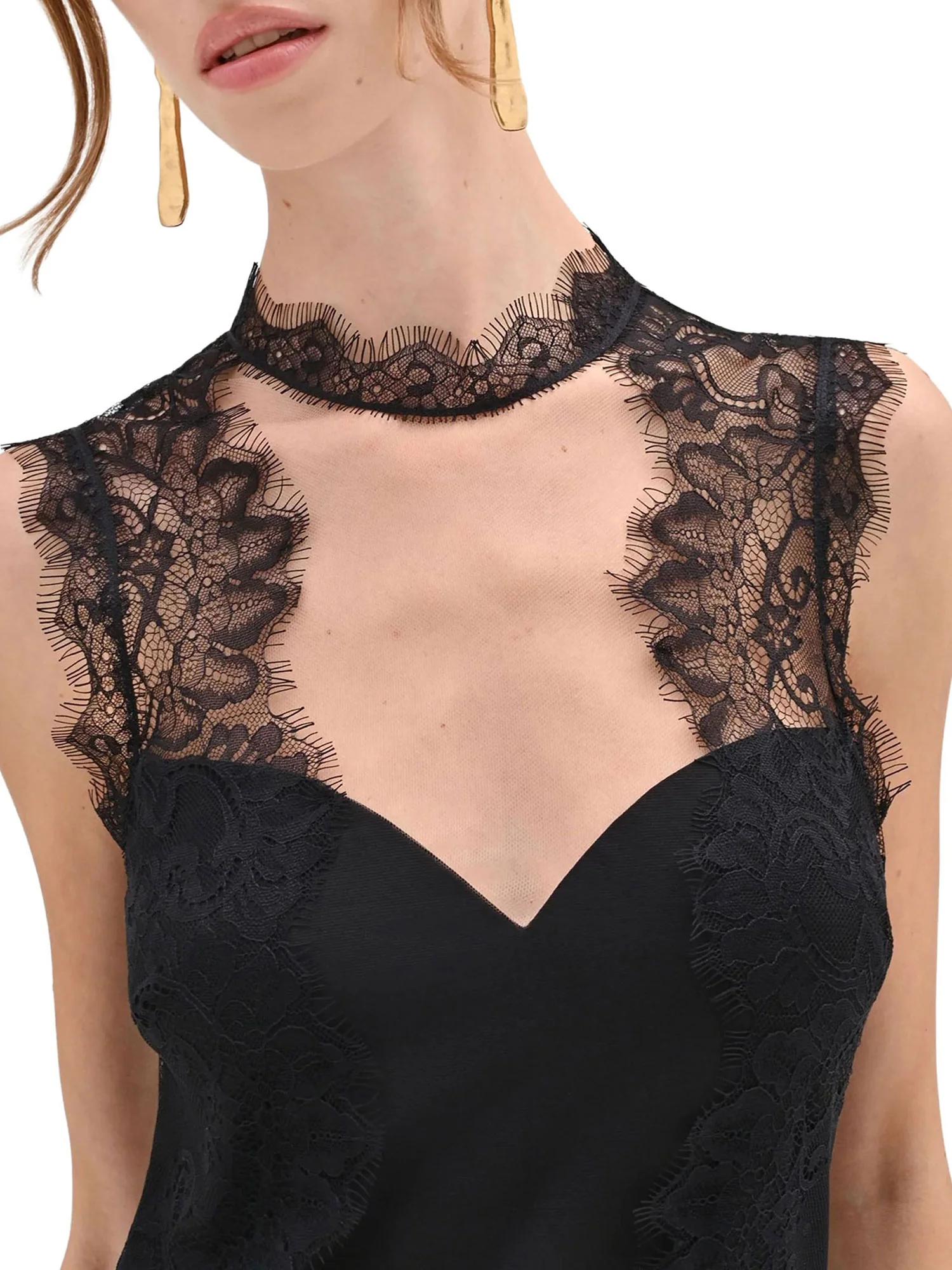 Abito Rinascimento Donna smanicato con bustier in pizzo nero - Image 4