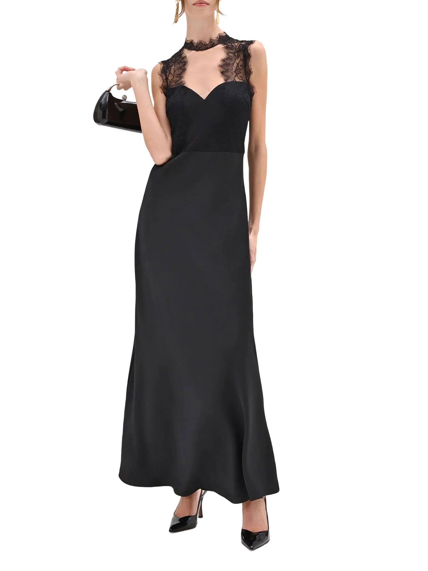 Abito Rinascimento Donna smanicato con bustier in pizzo nero - Image 5