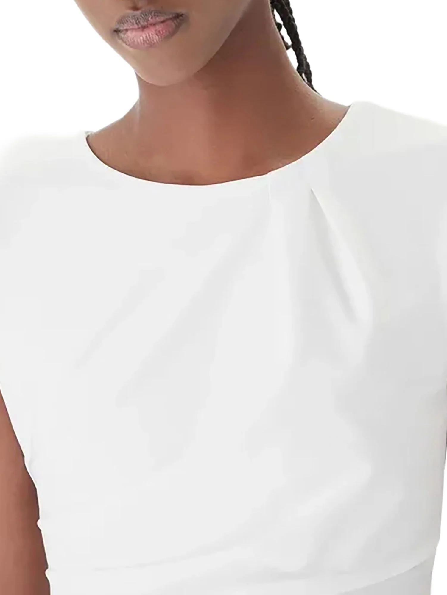 Abito Rinascimento Donna smanicato con drappeggio bianco - Image 3