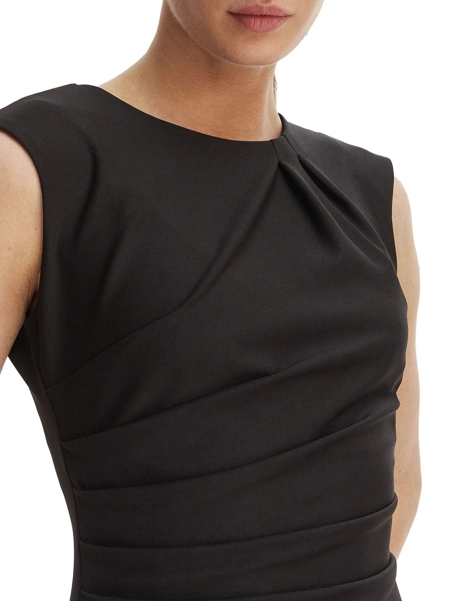 Abito Rinascimento Donna smanicato con drappeggio nero - Image 3