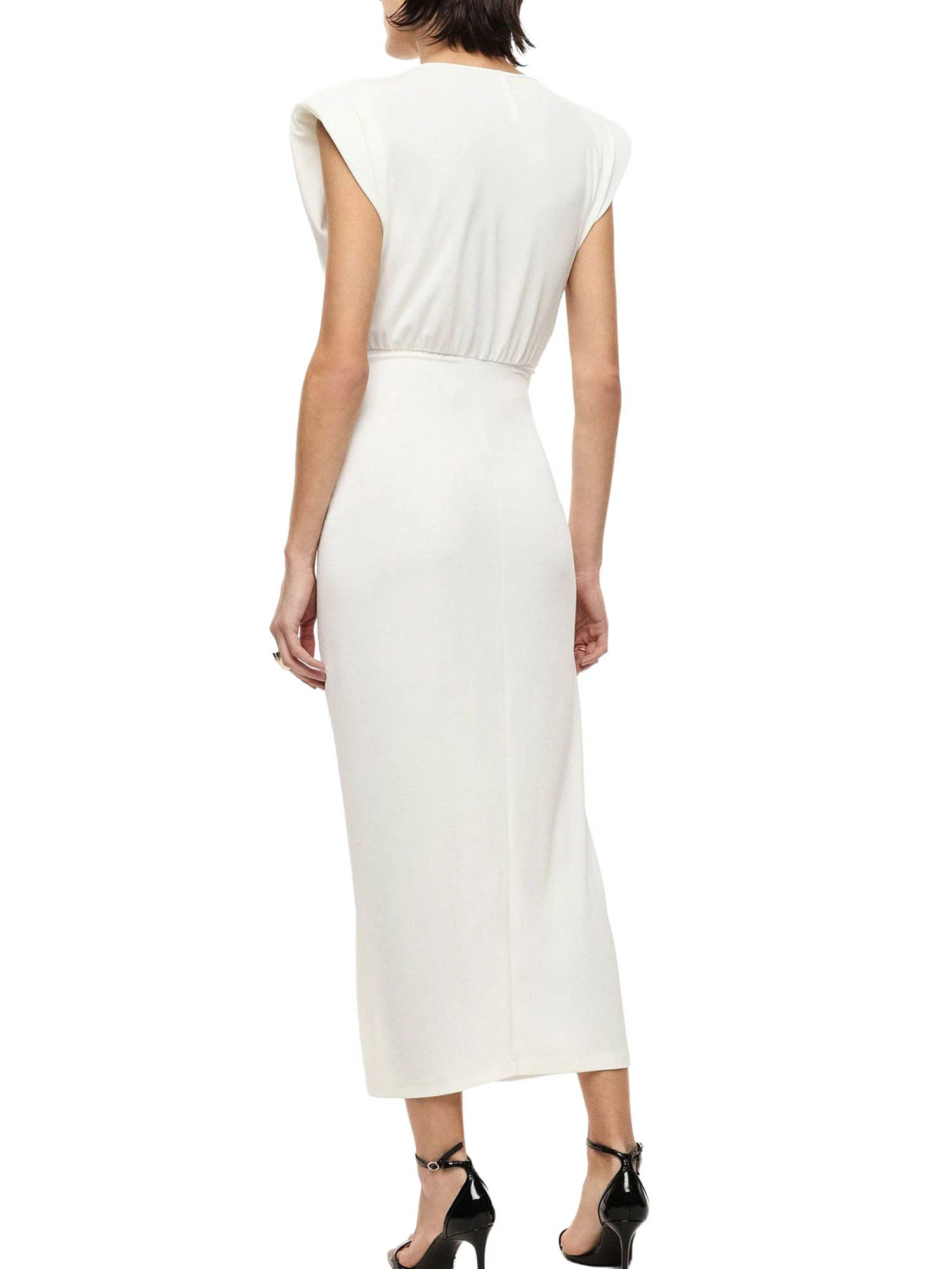 Abito Imperial Donna smanicato lungo arricciato Panna - Image 2