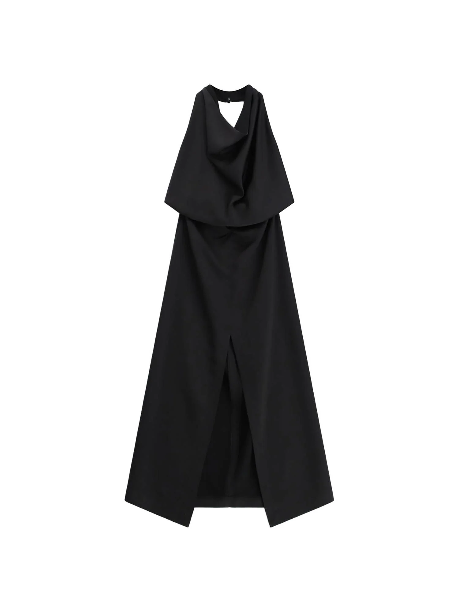 Abito Imperial Donna smanicato lungo con balza Nero - Image 4