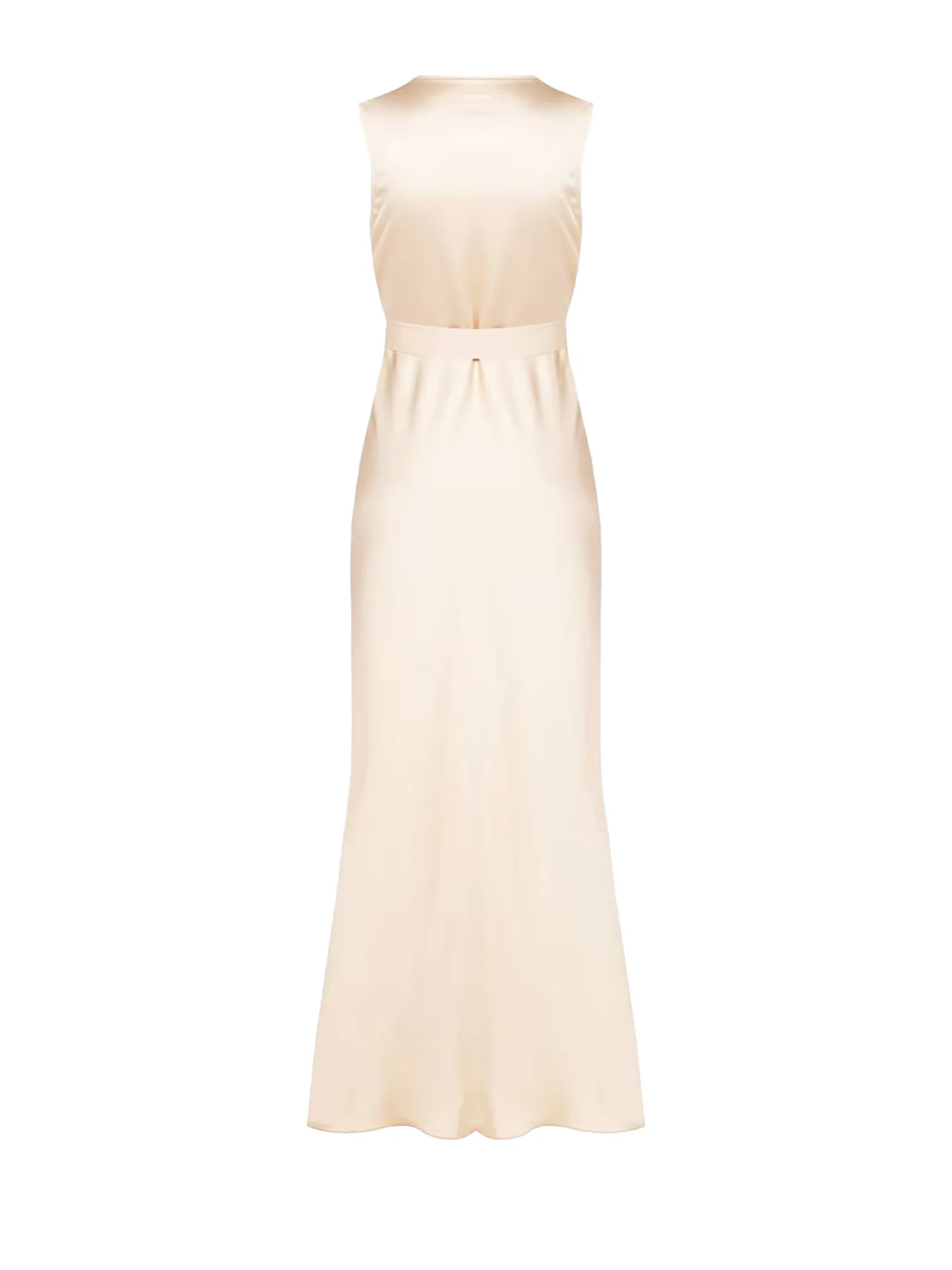 Abito Rinascimento Donna lungo smanicato con cintura beige - Image 2