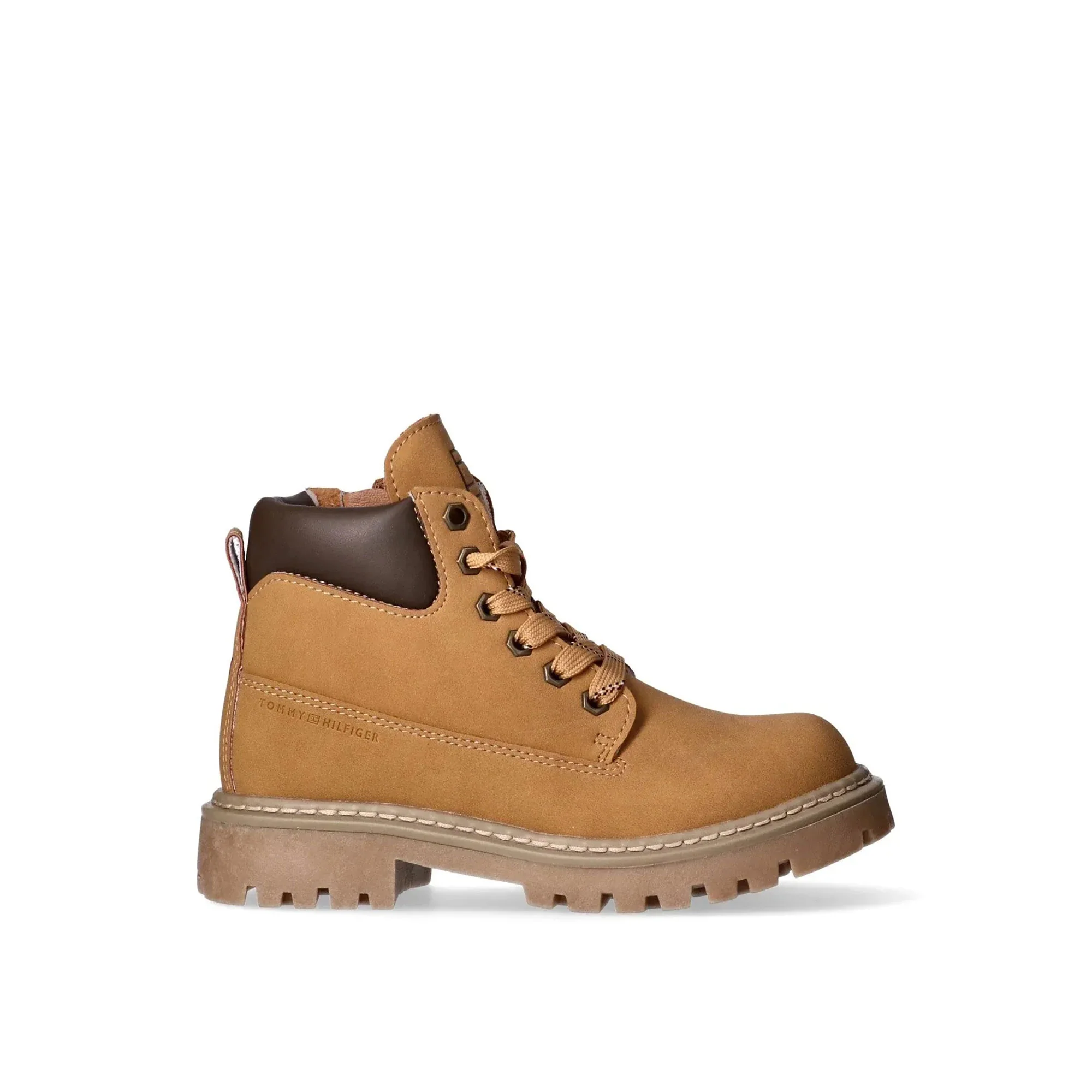 Stivaletto anfibio Tommy Hilfiger bambino con lacci ocra