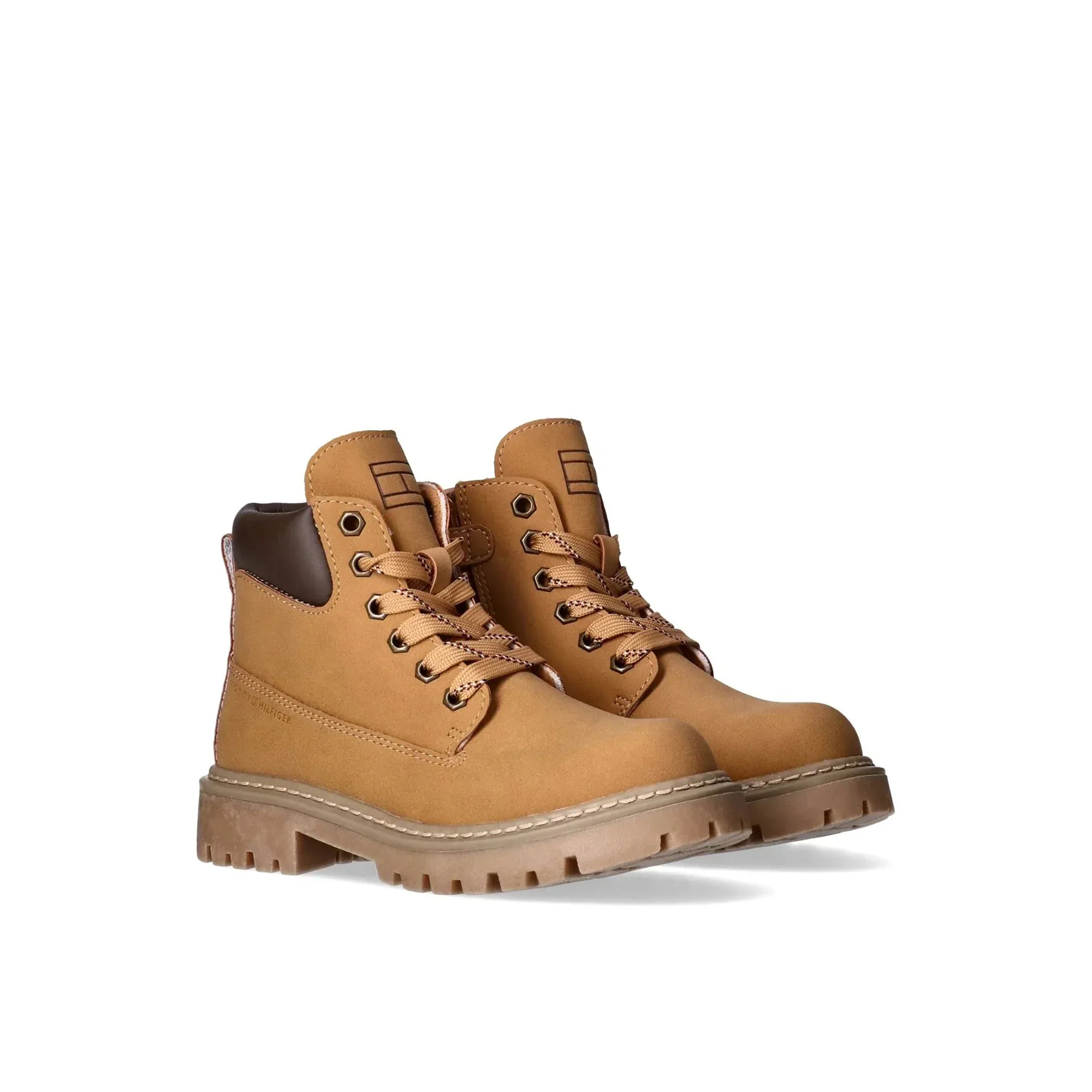 Stivaletto anfibio Tommy Hilfiger bambino con lacci ocra - Image 3