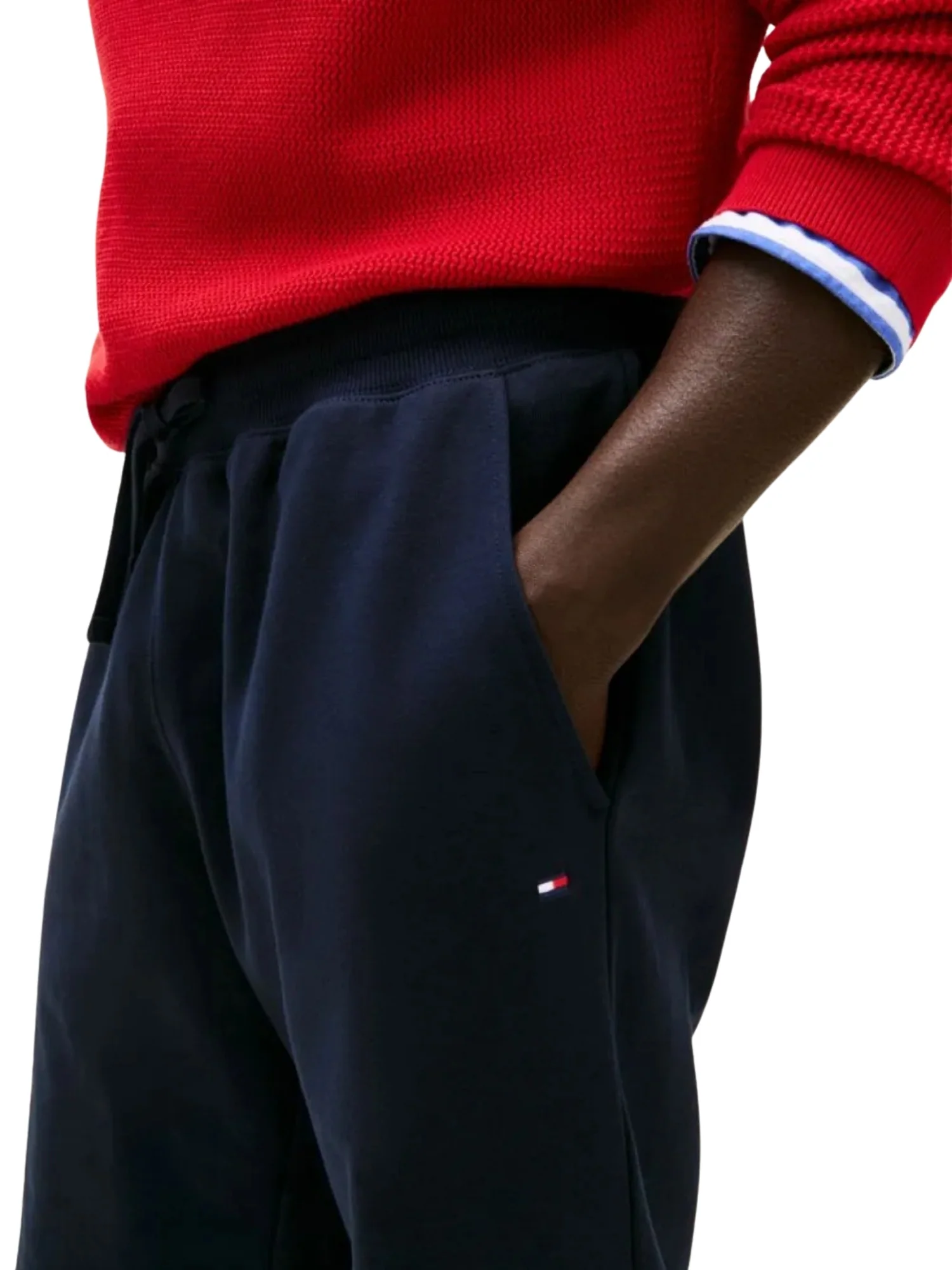 Bermuda in french terry felpato Tommy Hilfiger modello essential blu - Image 3