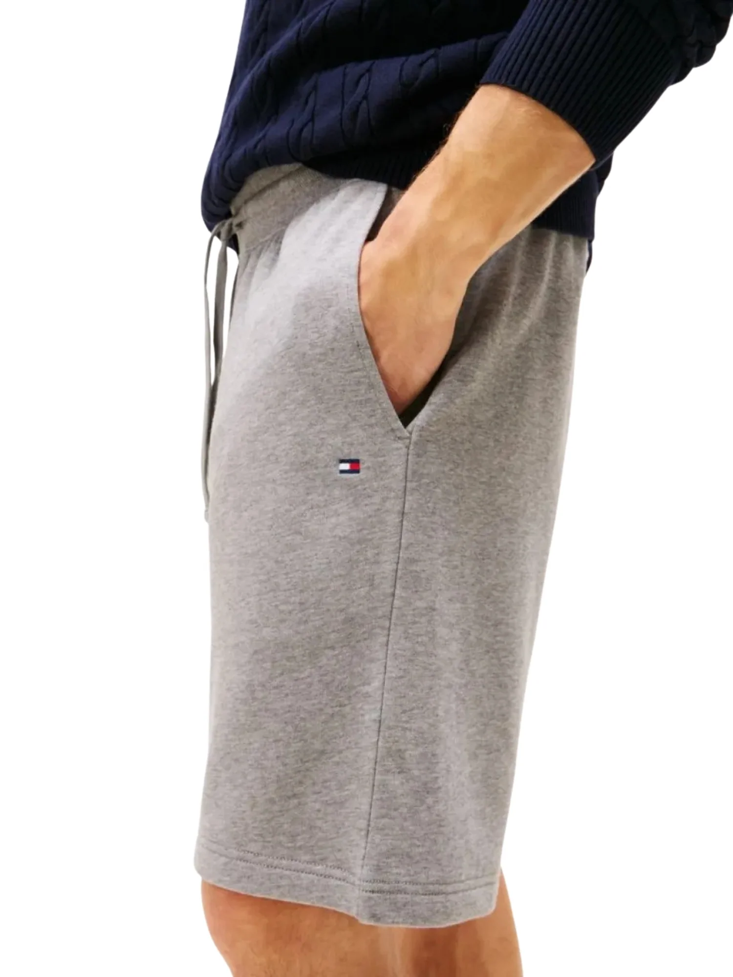 Bermuda in french terry felpato Tommy Hilfiger modello essential grigio - Image 3