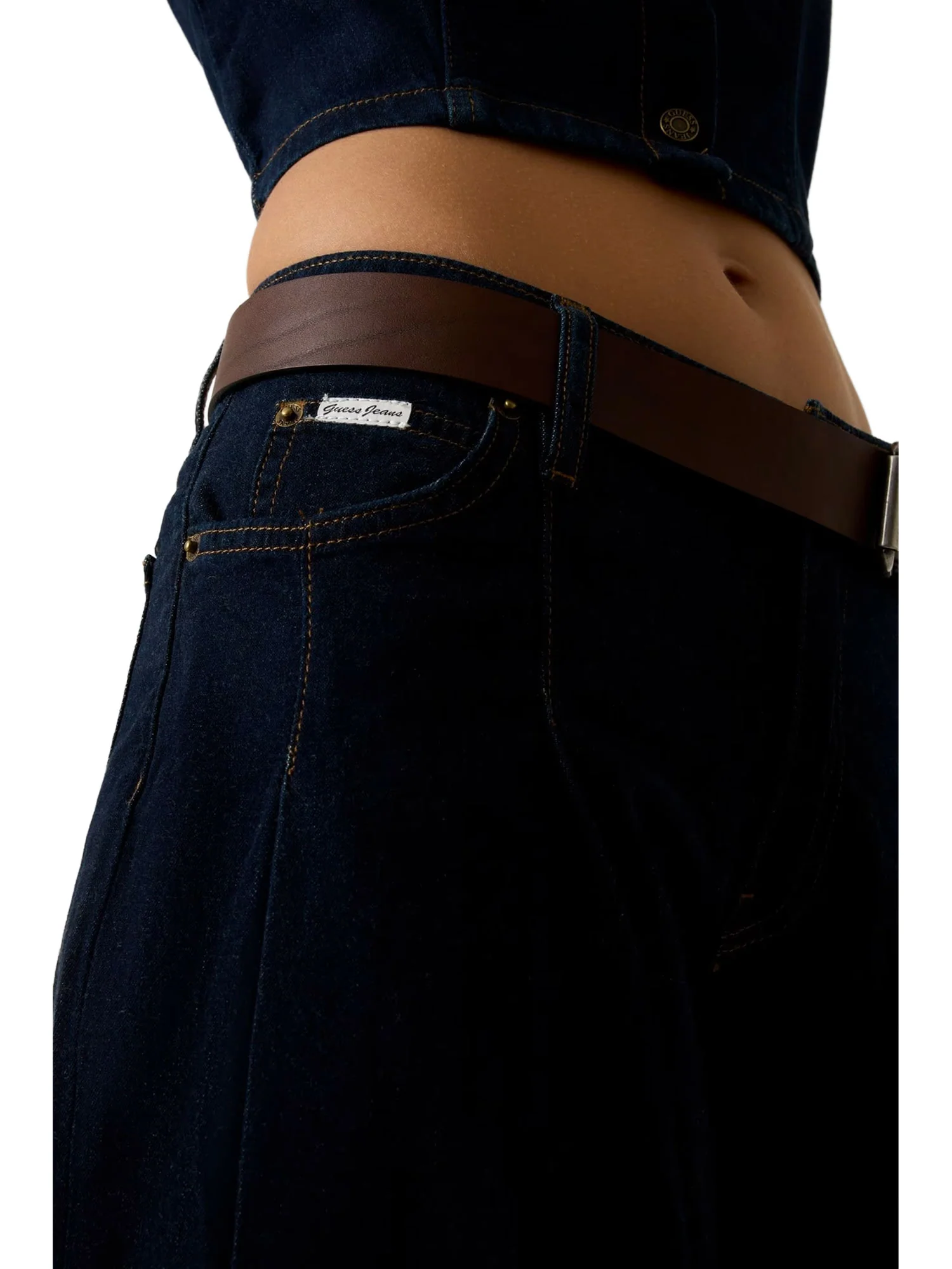 Bermuda Guess donna Classic Pleated denim scuro - Image 3