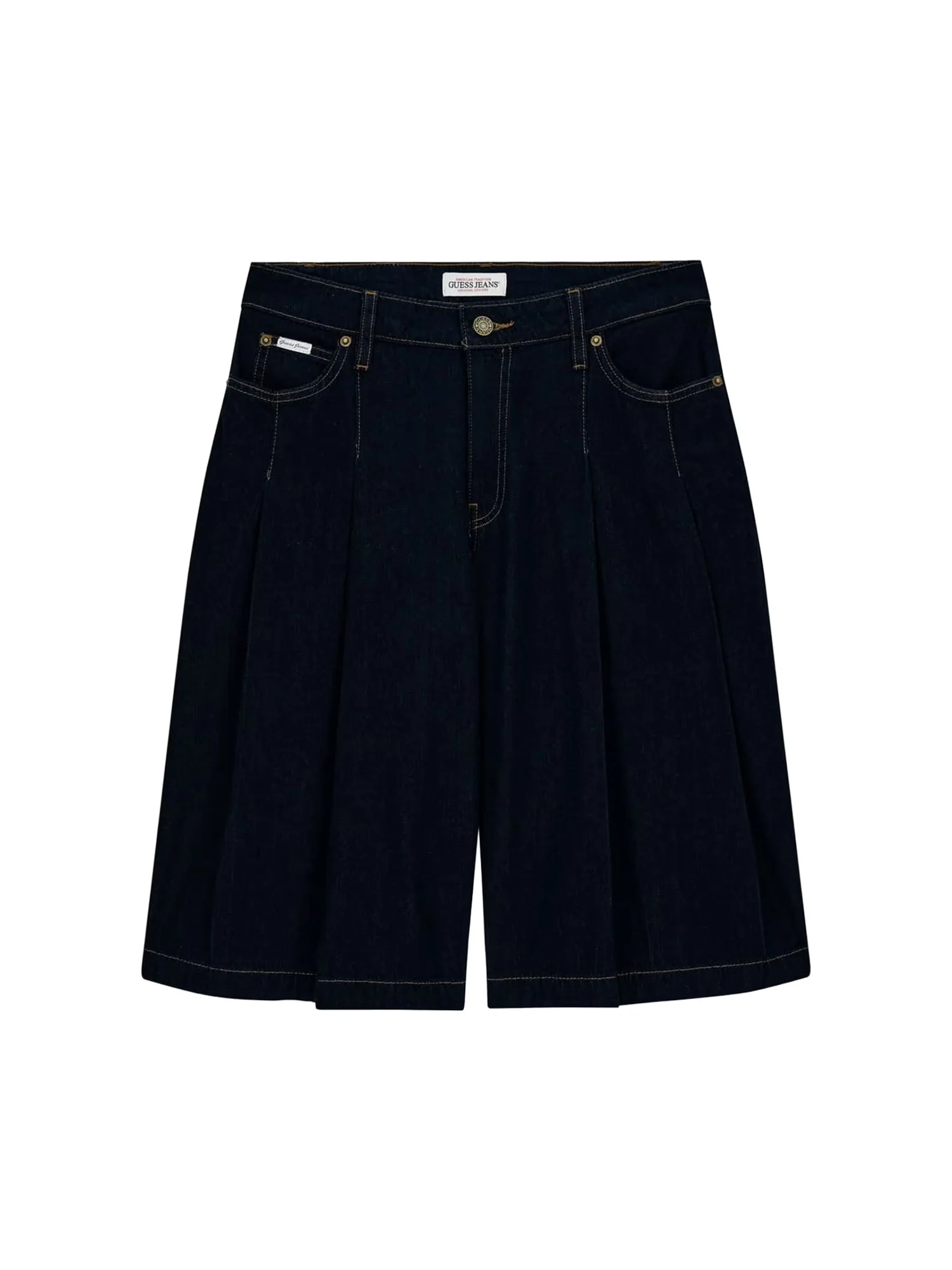 Bermuda Guess donna Classic Pleated denim scuro - Image 4