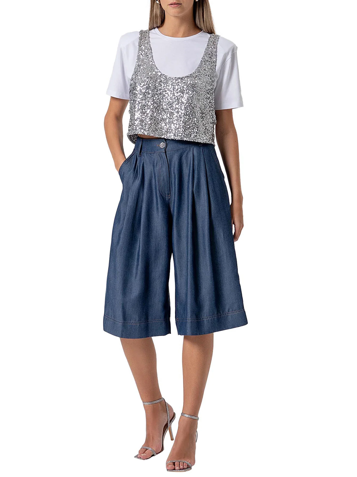 Bermuda Fracomina Donna Low waist denim blue