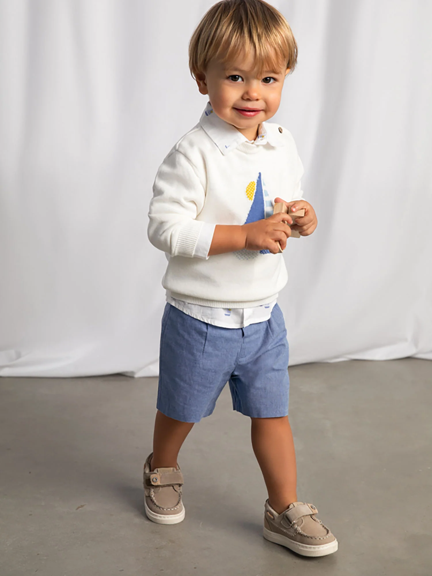 Bermuda Mayoral Bambino suiting lino celeste - Image 4