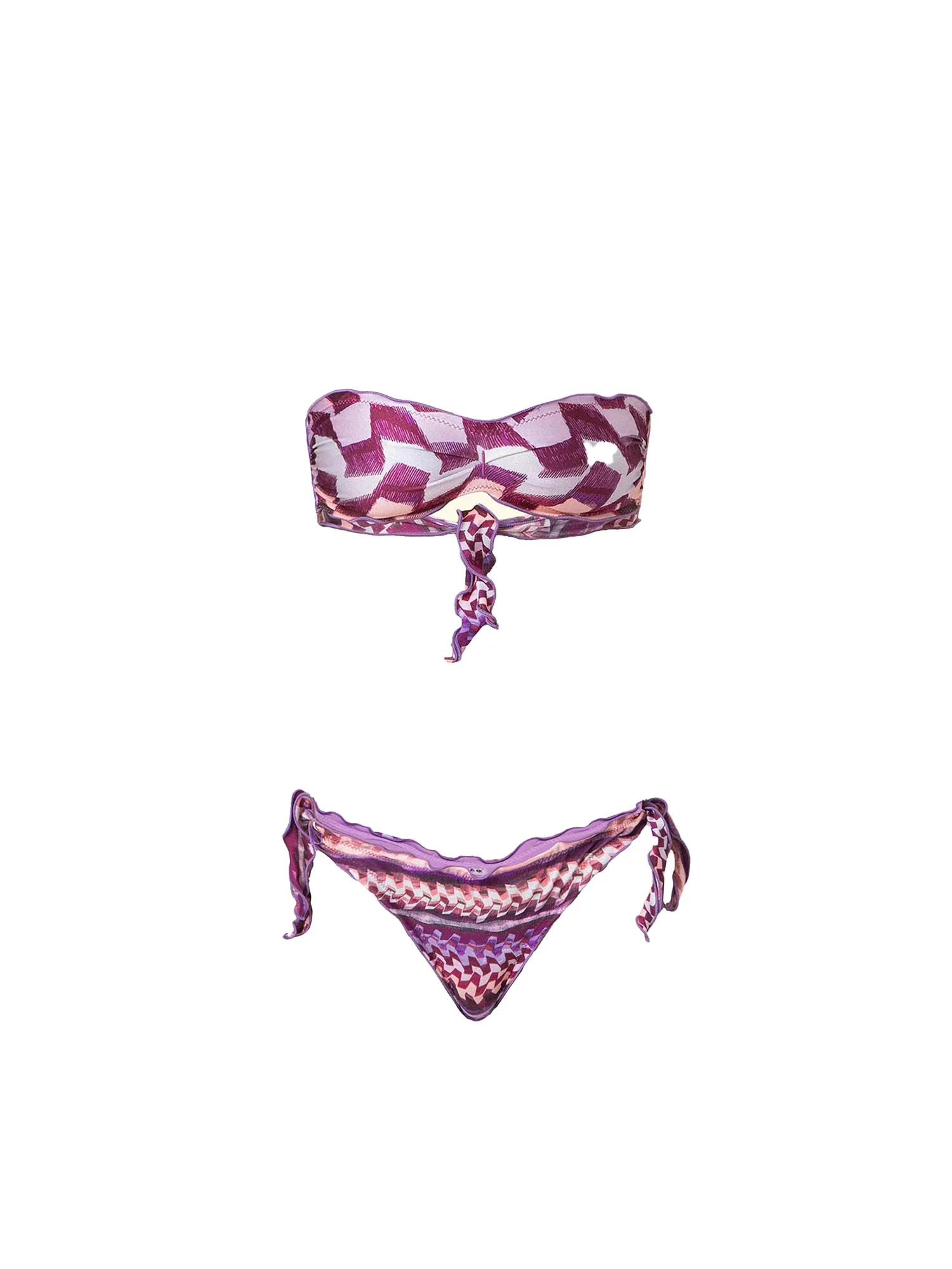 Bikini F**k Donna con slip regolabile fantasia bianco/viola - Image 3