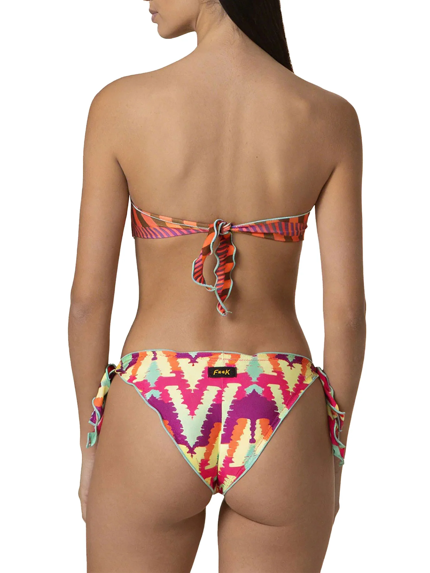 Bikini F**k Donna fascia con slip regolabile fantasia etnica multicolor - Image 2