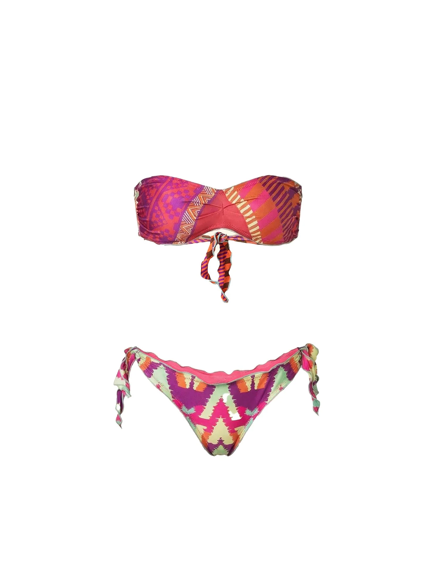Bikini F**k Donna fascia con slip regolabile fantasia etnica multicolor - Image 3