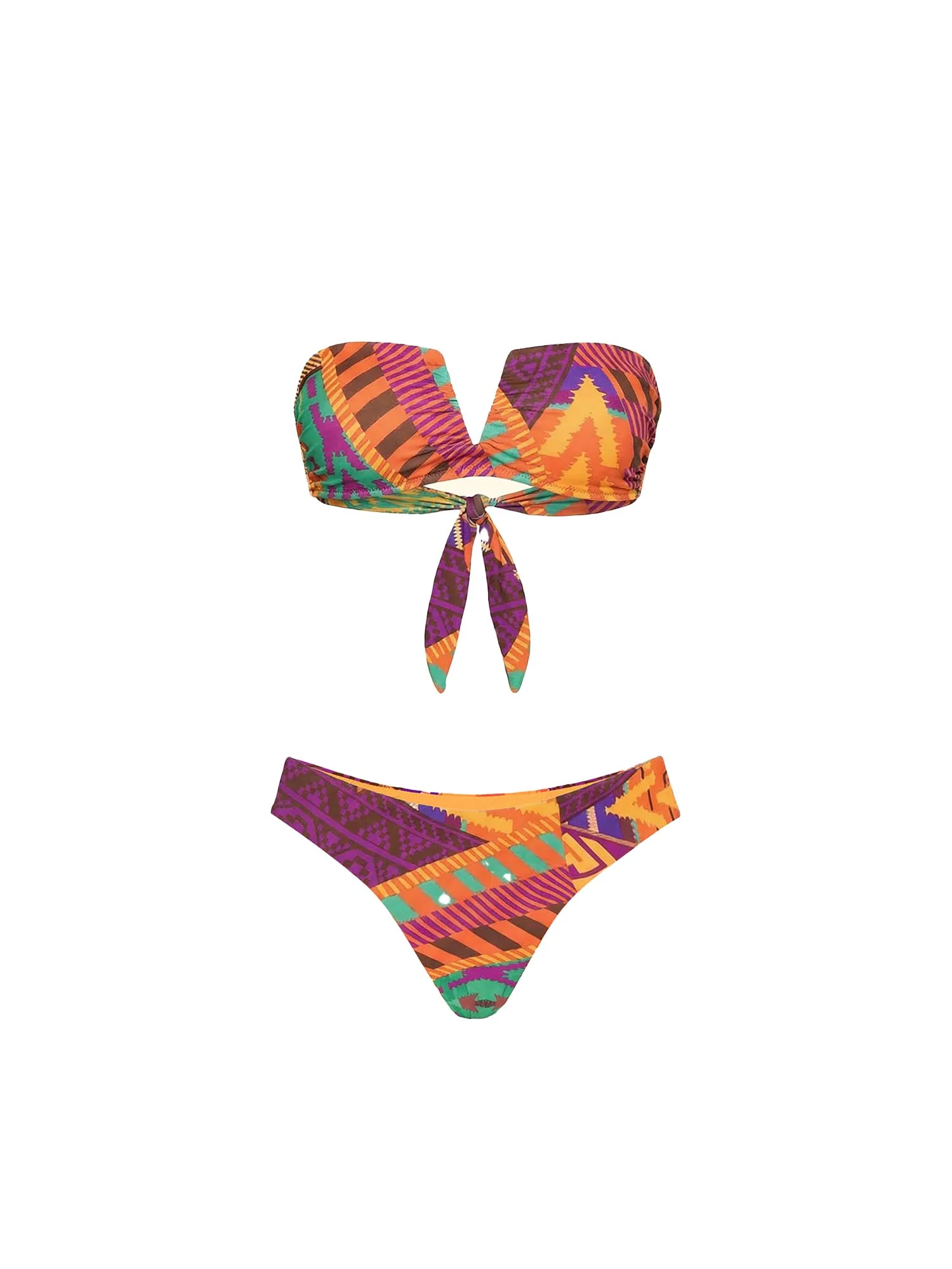 Bikini F**k Donna fascia a V stampato fantasia etnica multicolor - Image 3