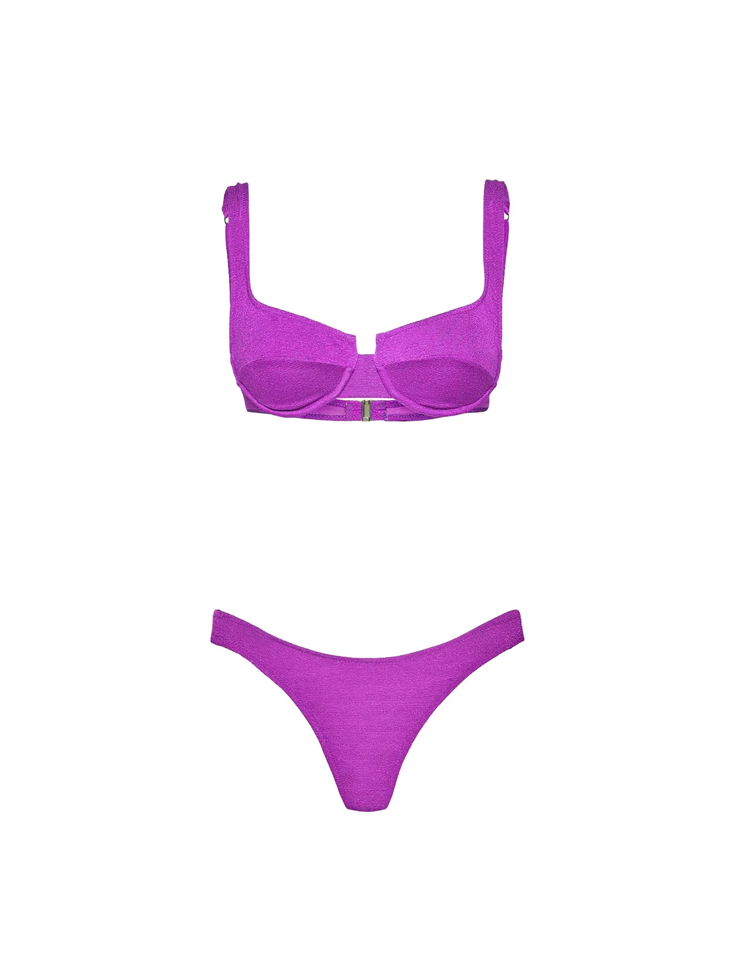Bikini F**k Donna coppa con ferretto e slip fisso viola - Image 3