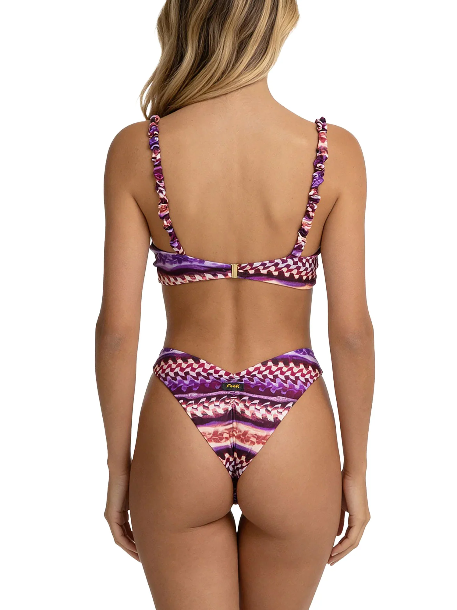 Bikini F**k Donna top e slip americano fantasia bianco/viola - Image 2