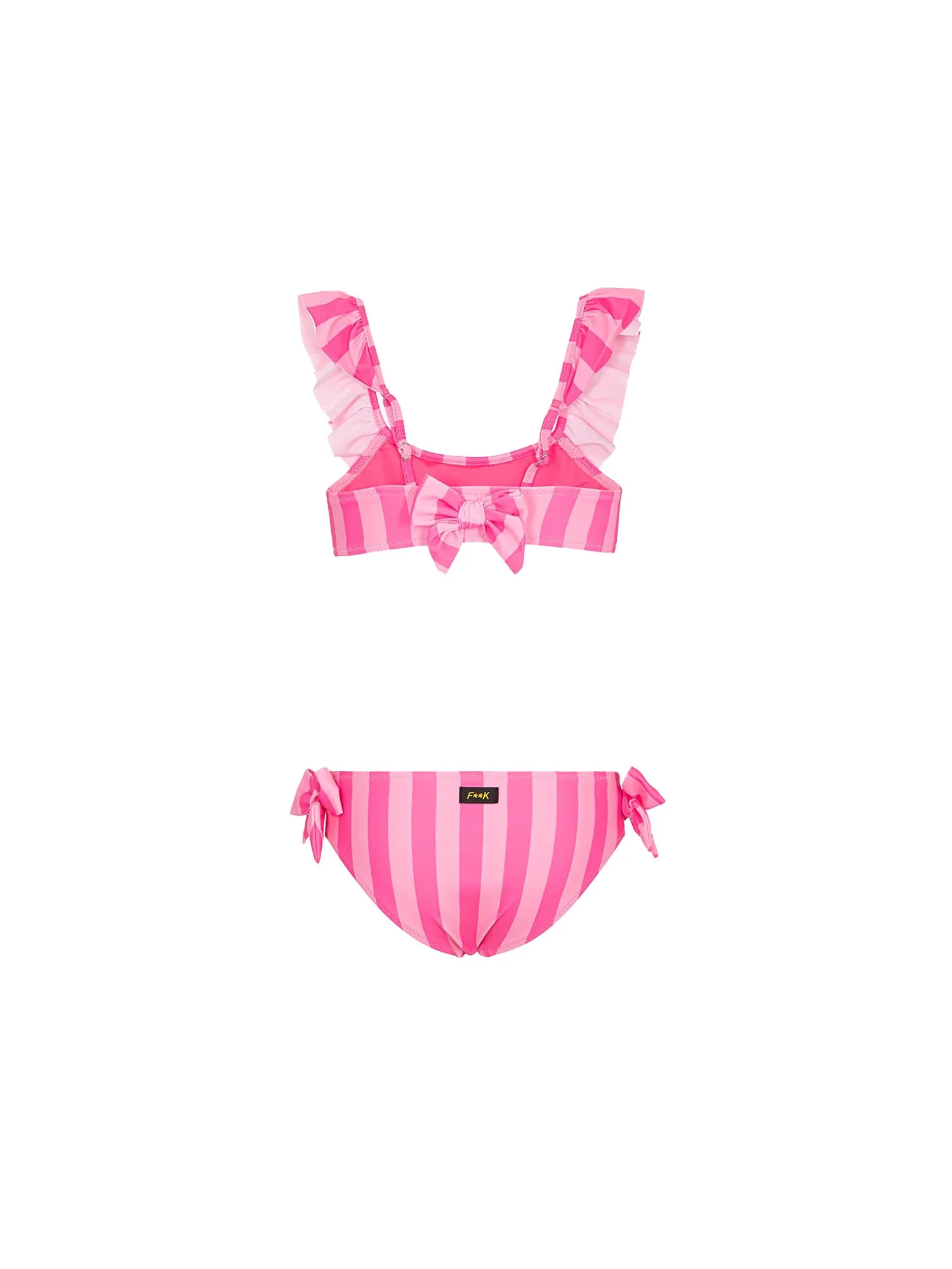 Bikini top F**k Bambina con slip fisso fantasia stripes rosa/fucsia - Image 2
