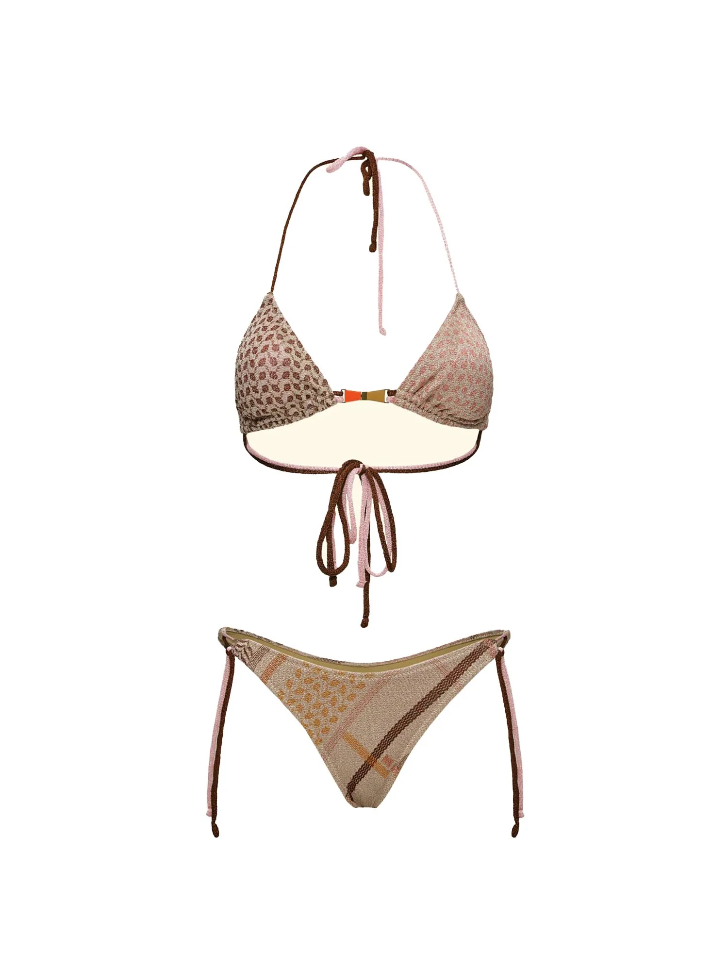 Bikini F**k Donna triangolo con slip americano lurex fantasia oro multi - Image 3