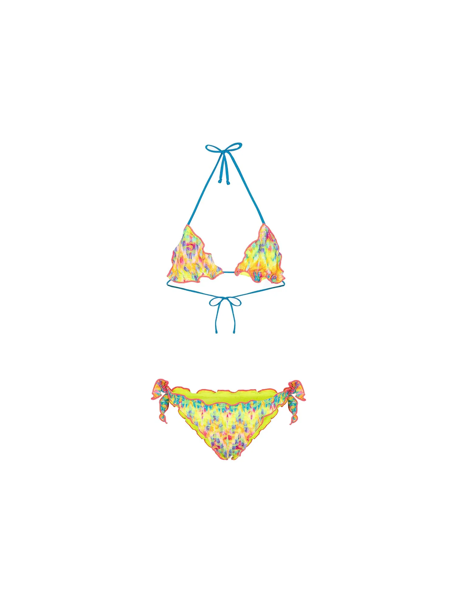 Bikini triangolo F**k Bambina con slip regolabile fantasia giallo