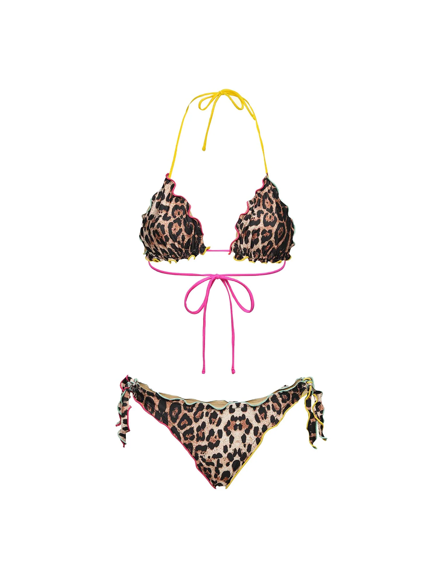 Bikini F**k Donna triangolo con slip regolabile fantasia macula multicolor - Image 3