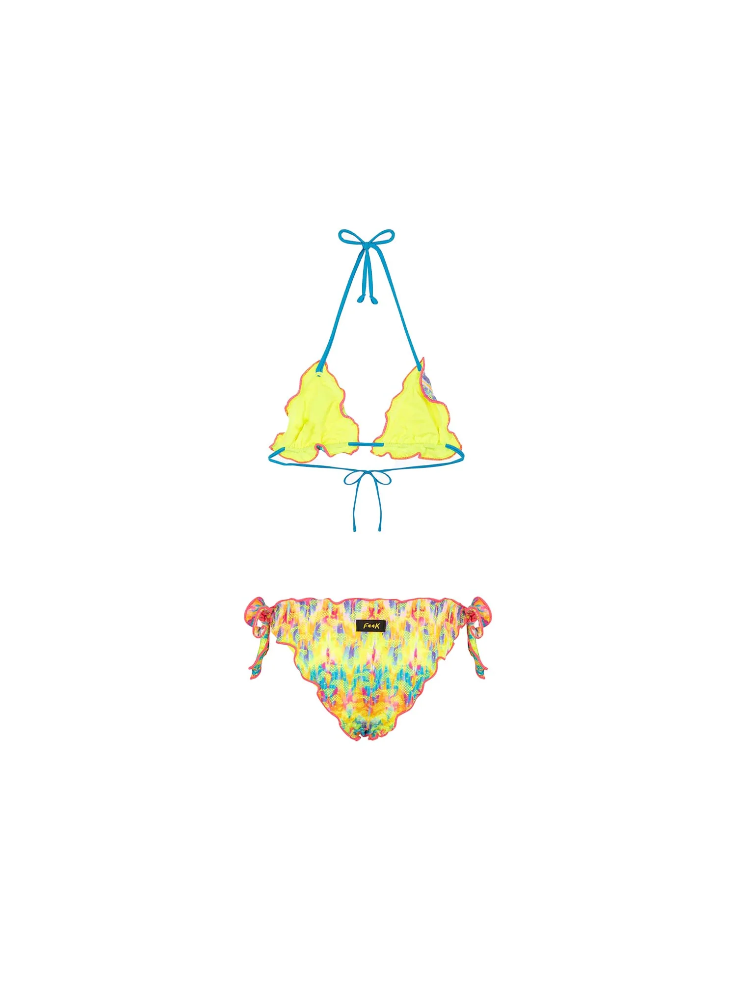 Bikini triangolo F**k Bambina con slip regolabile fantasia giallo - Image 2