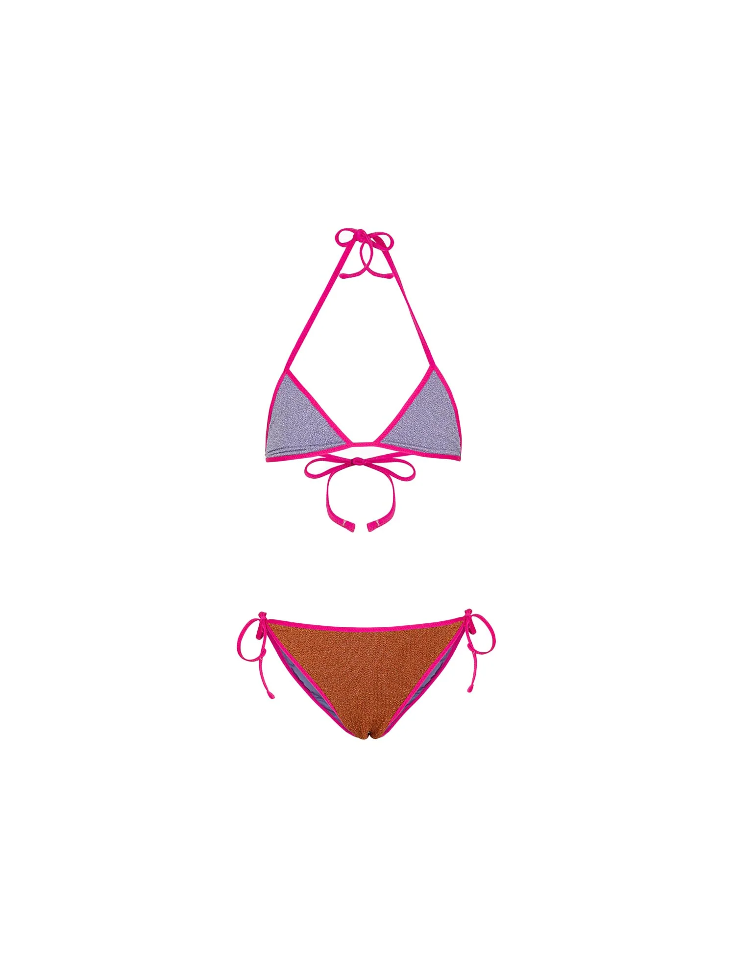 Bikini triangolo F**k Bambina con slip regolabile fantasia lurex multi