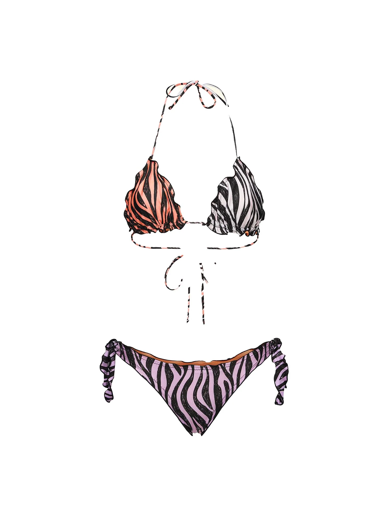 Bikini F**k Donna triangolo con slip regolabile stampa zebra multicolor - Image 3