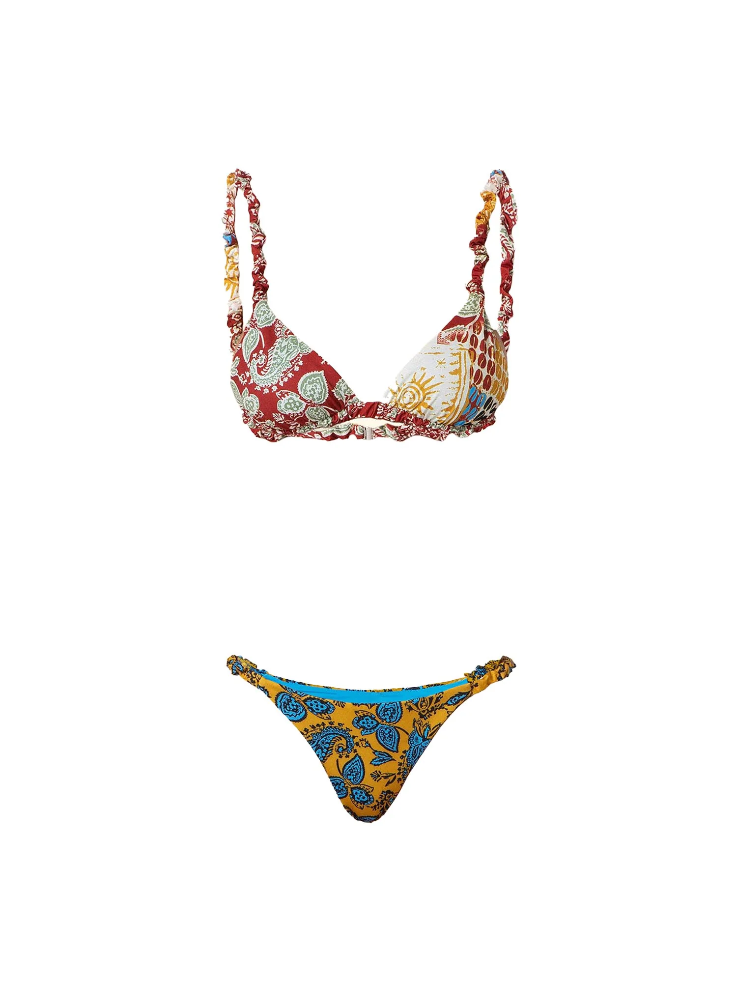 Bikini F**k Donna triangolo con slip fisso stampa floreale multicolor - Image 3
