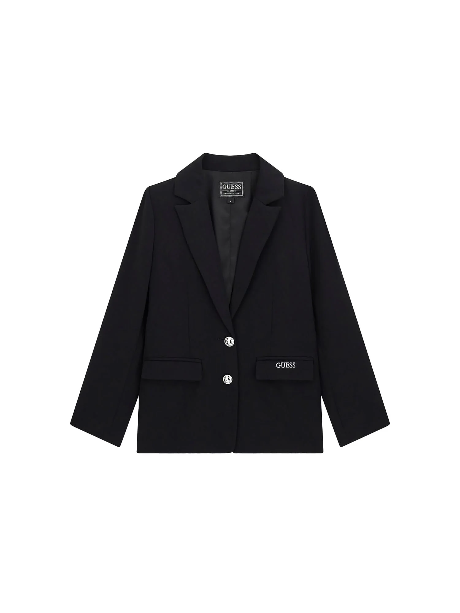 Blazer Guess Ragazza con bottoni e logo in twill nero