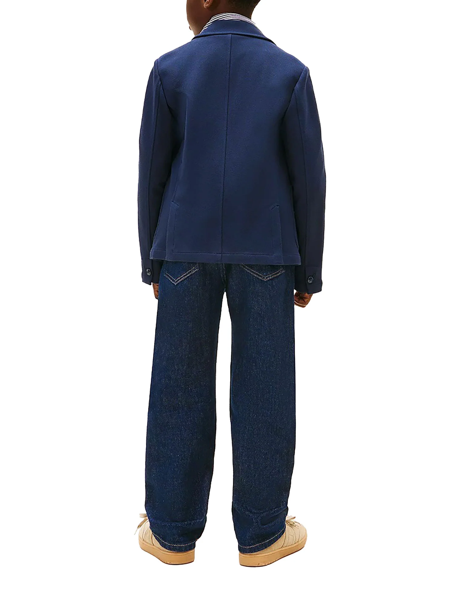 Blazer Tommy Hilfigher Bambino con 2 bottoni in piquet blu - Image 3
