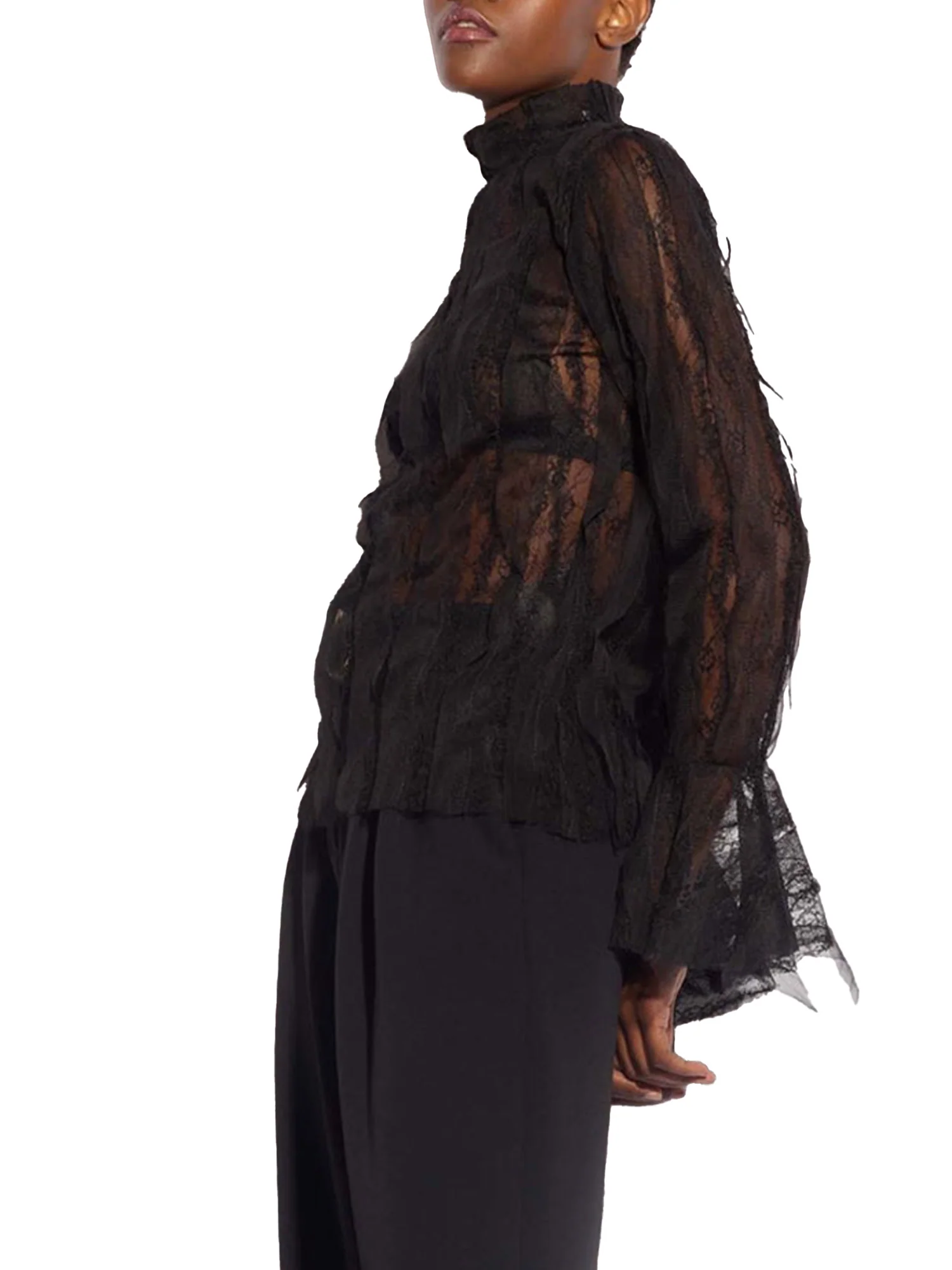 Blusa in pizzo Myllow con manica flare nero - Image 2
