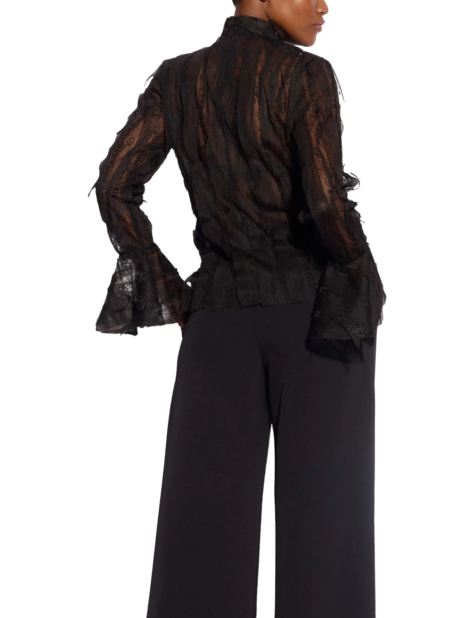 Blusa in pizzo Myllow con manica flare nero - Image 4