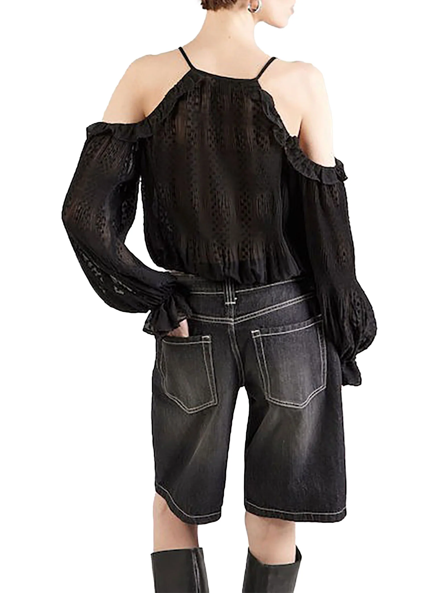 Blusa Guess Donna cold shoulder emilia nero - Image 2