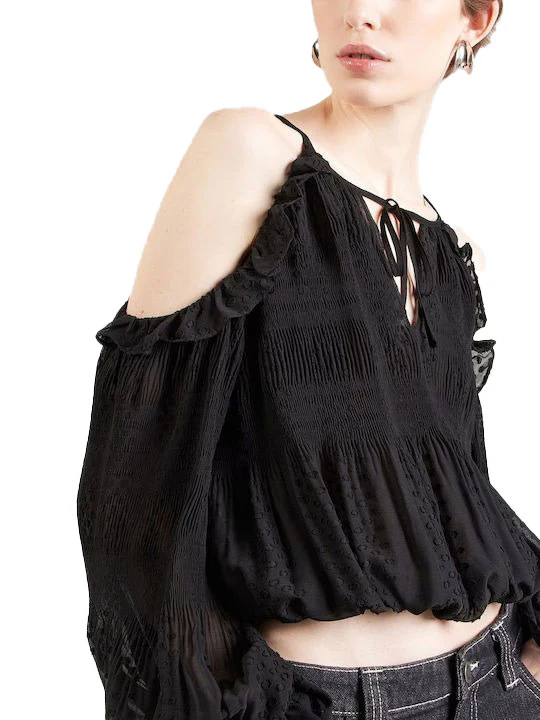 Blusa Guess Donna cold shoulder emilia nero - Image 3