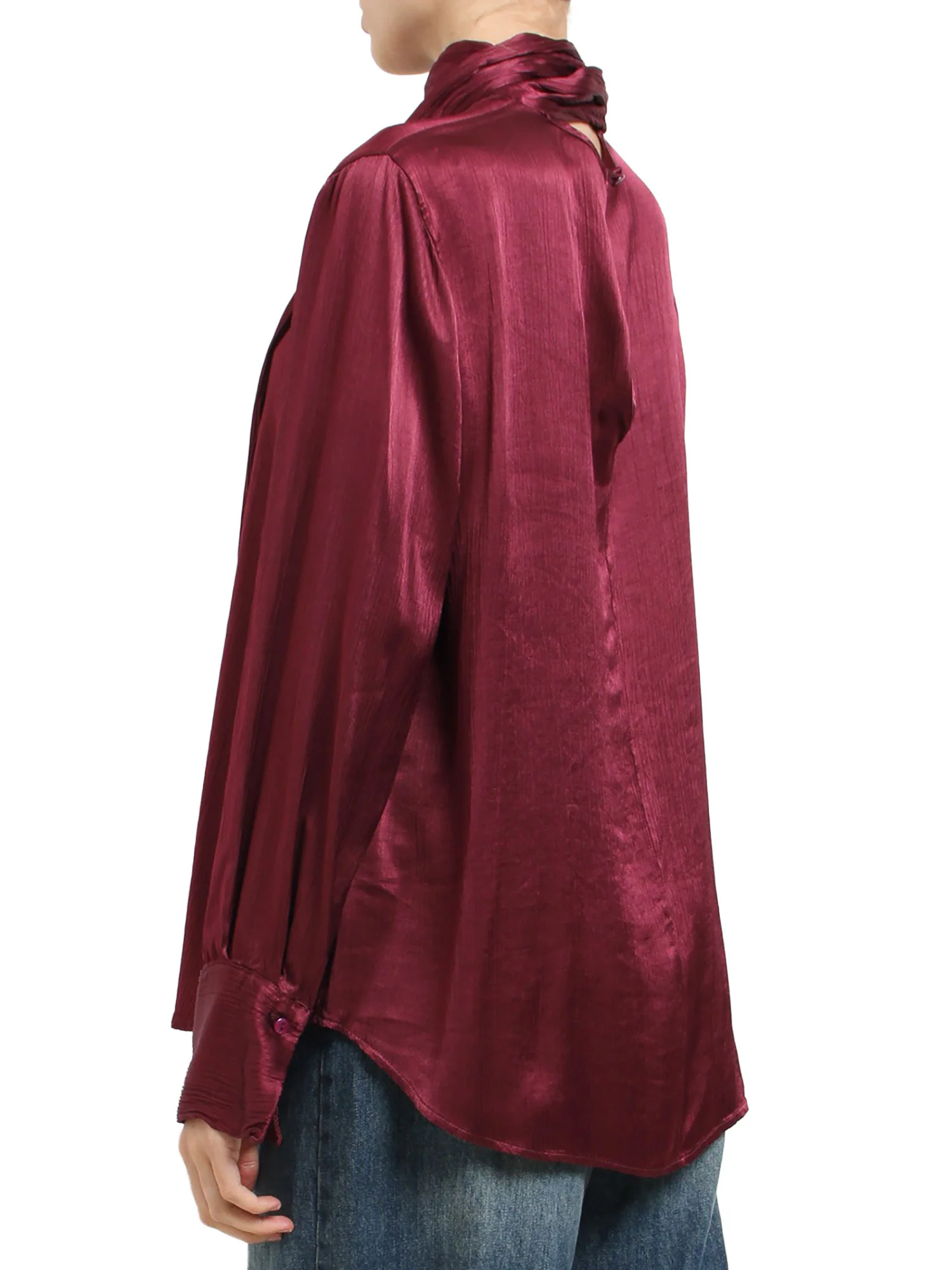 Blusa con fusciacca al collo Haveone donna ciliegia - Image 3