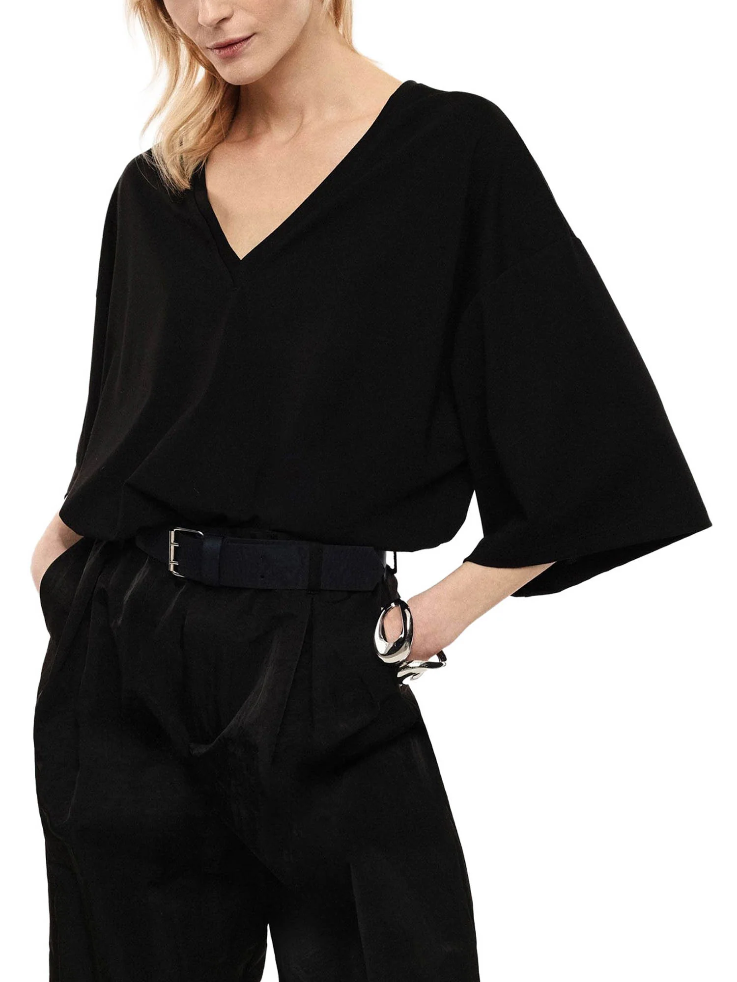 Blusa Imperial Donna V 3/4 over nero