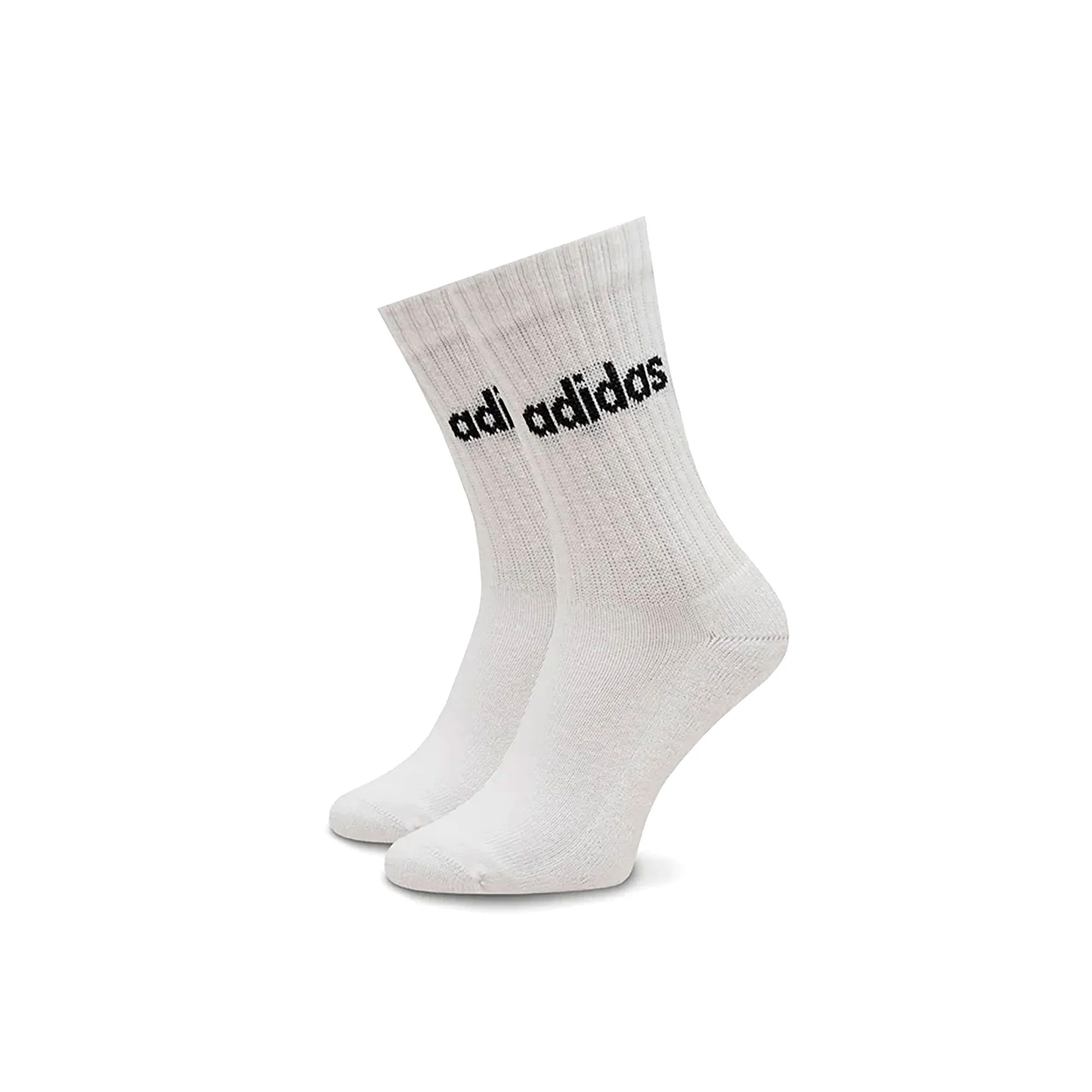 Set tre calzini bambino Adidas Lin Crew grigio/nero/bianco - Image 2