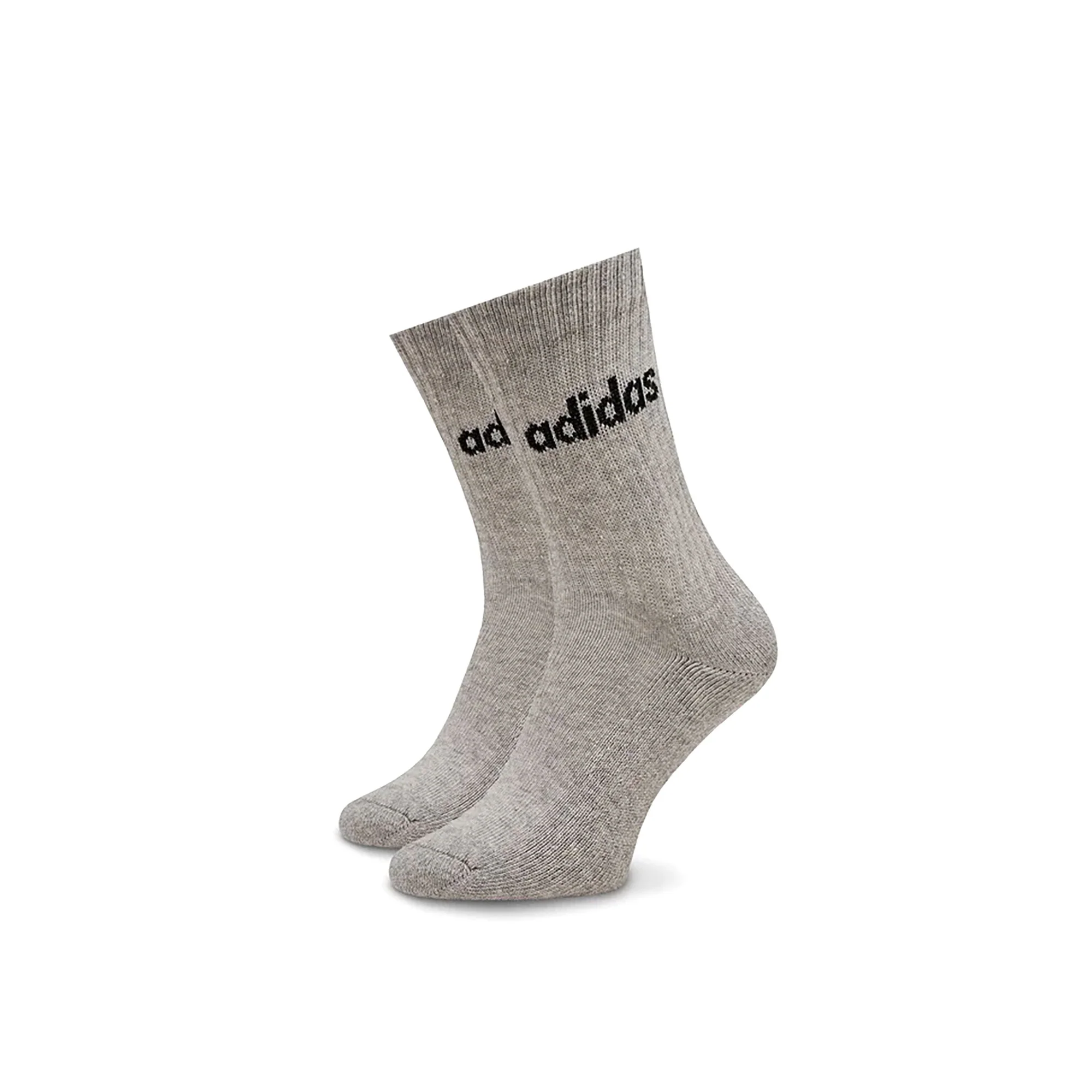 Set tre calzini bambino Adidas Lin Crew grigio/nero/bianco - Image 3