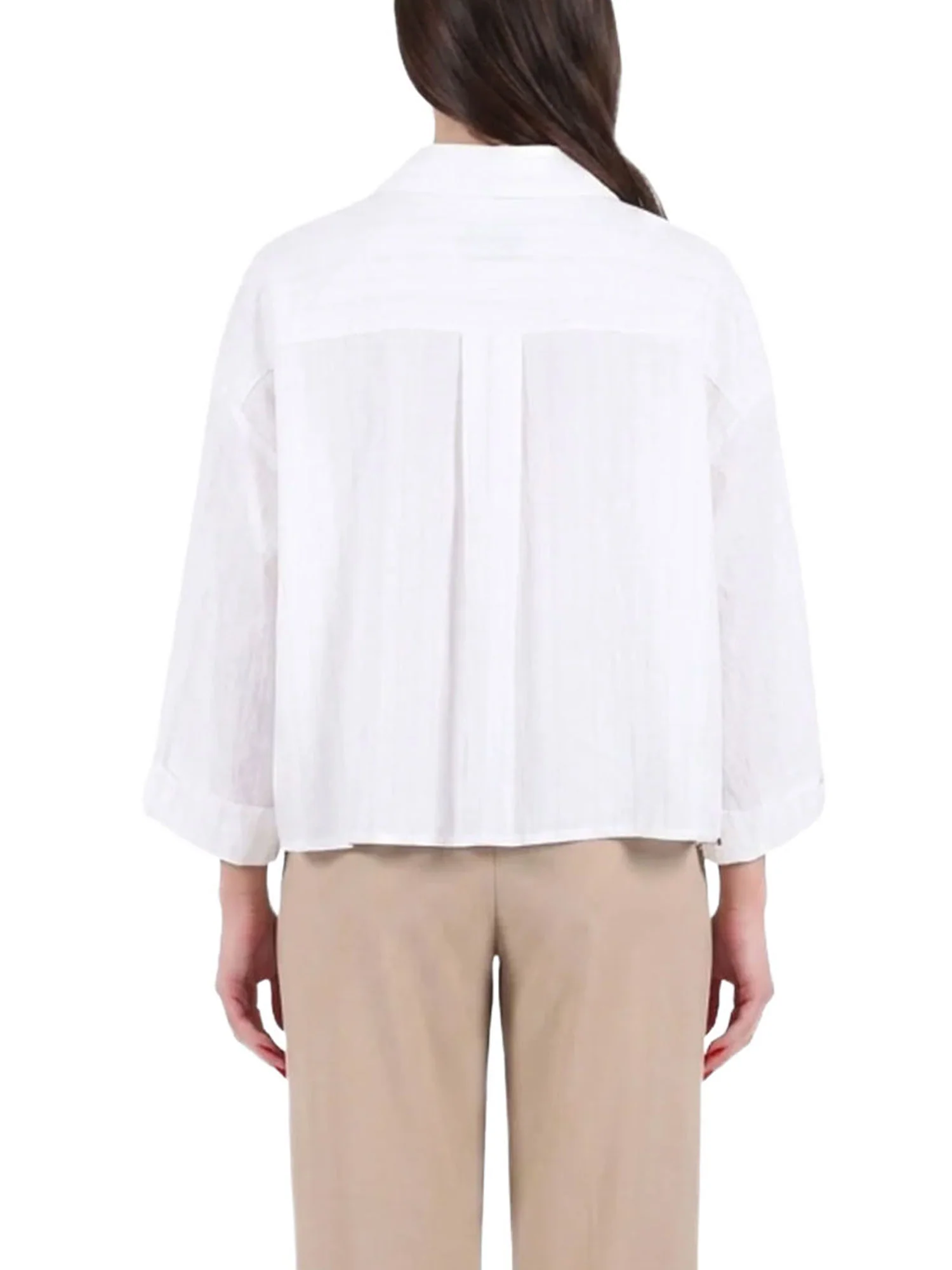 Camicia Yes Zee donna 3/4 1 TS. Crop gesso - Image 2