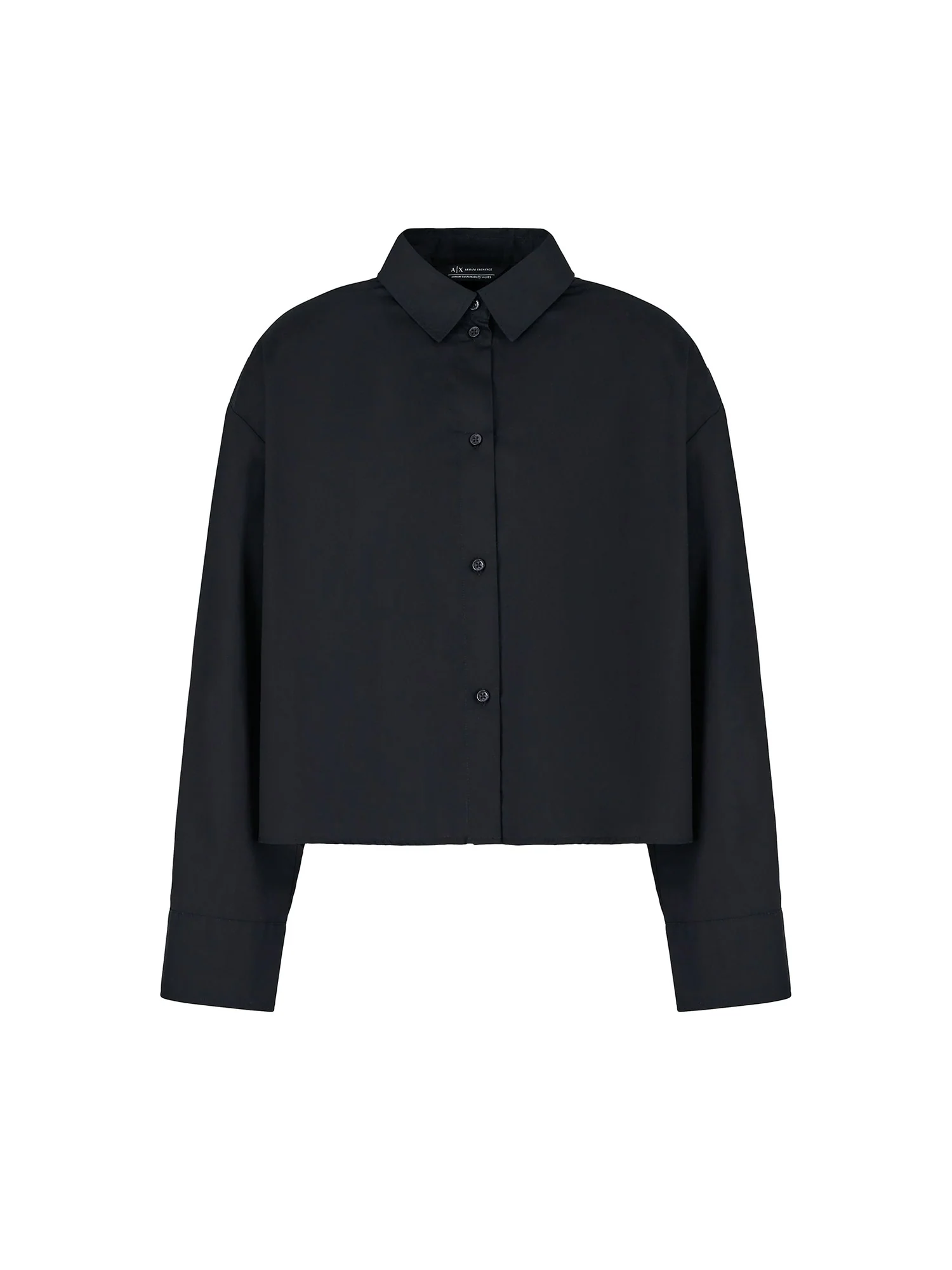 Camicia con dettaglio plissettato posteriore nero