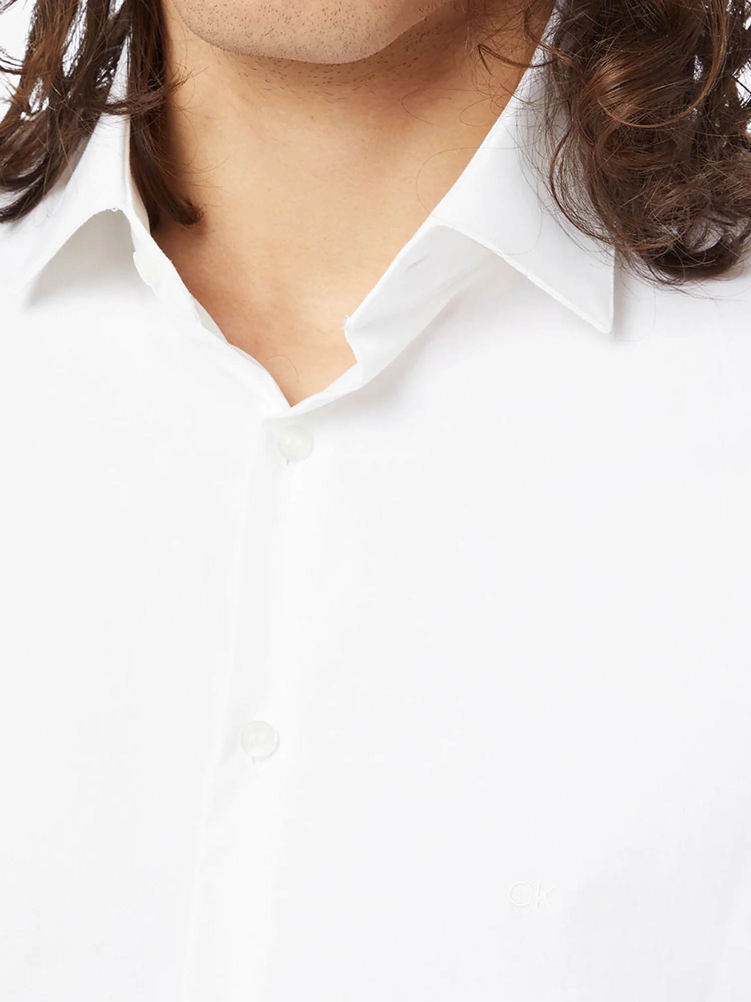 Camicia in popeline slim bianco - Image 4