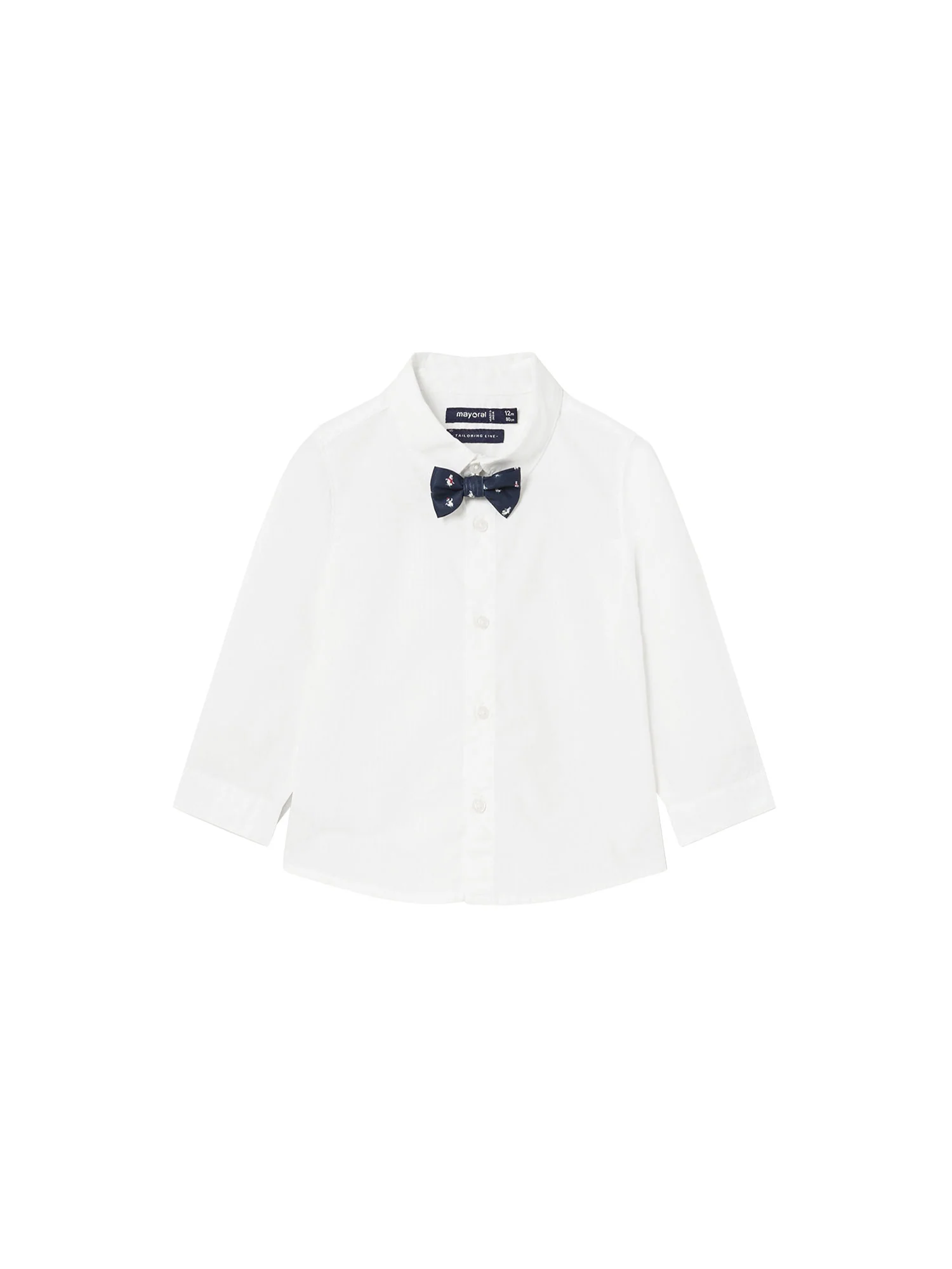 Camicia manica lunga con papillon bianco
