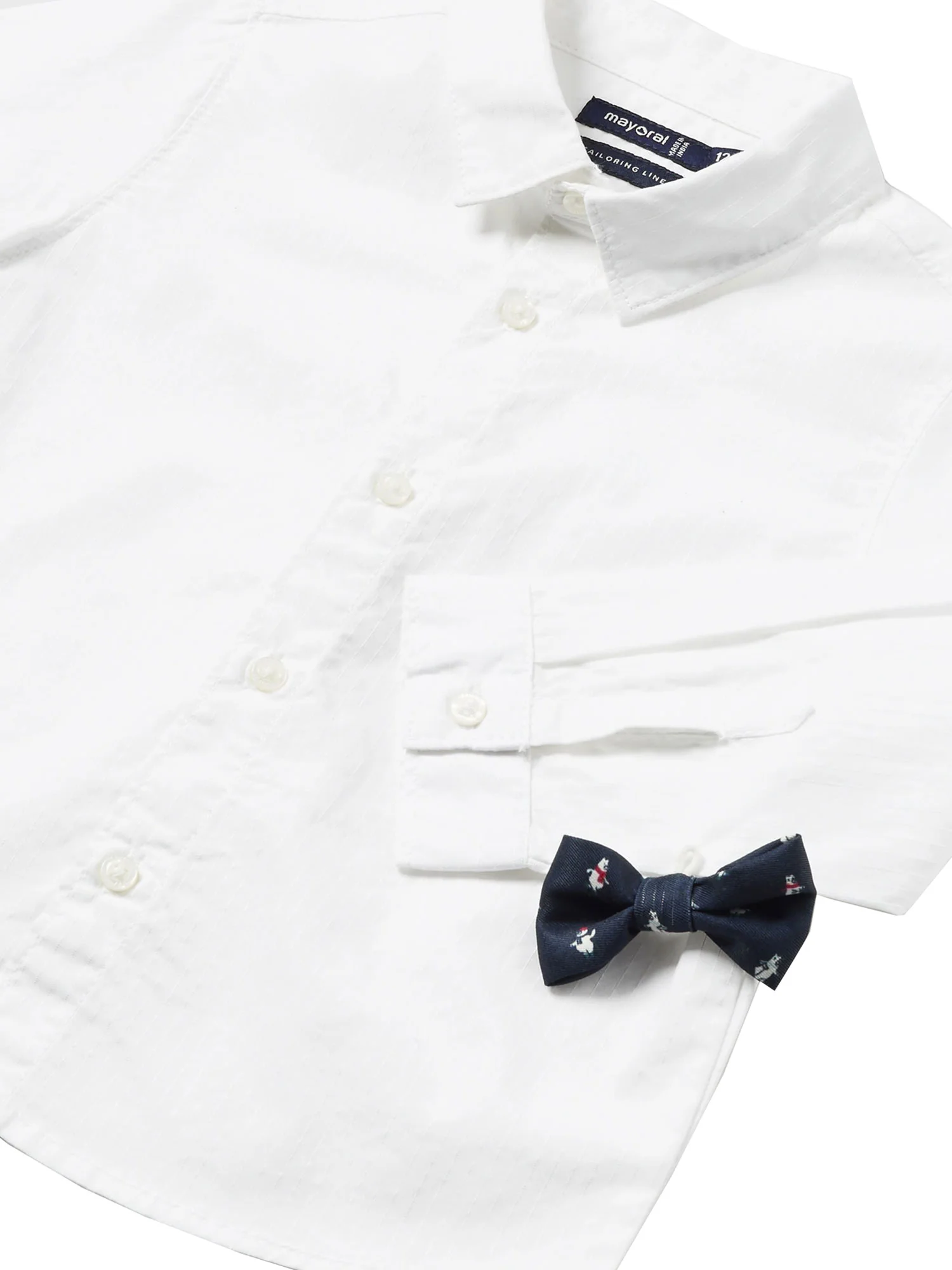 Camicia manica lunga con papillon bianco - Image 2