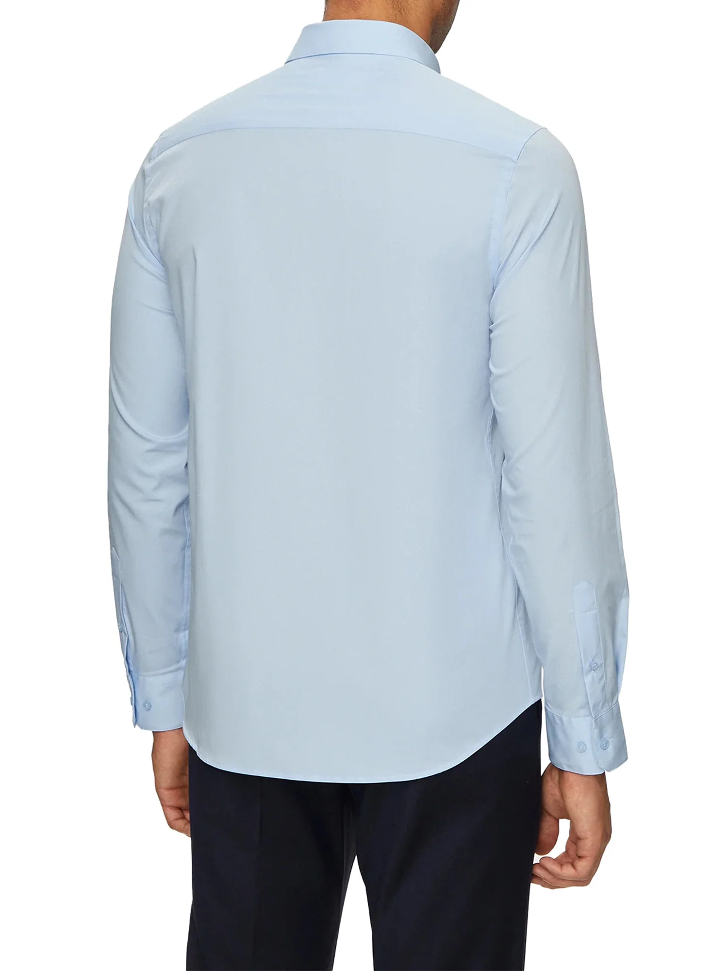 Camicia manica lunga slim popeline celeste - Image 2